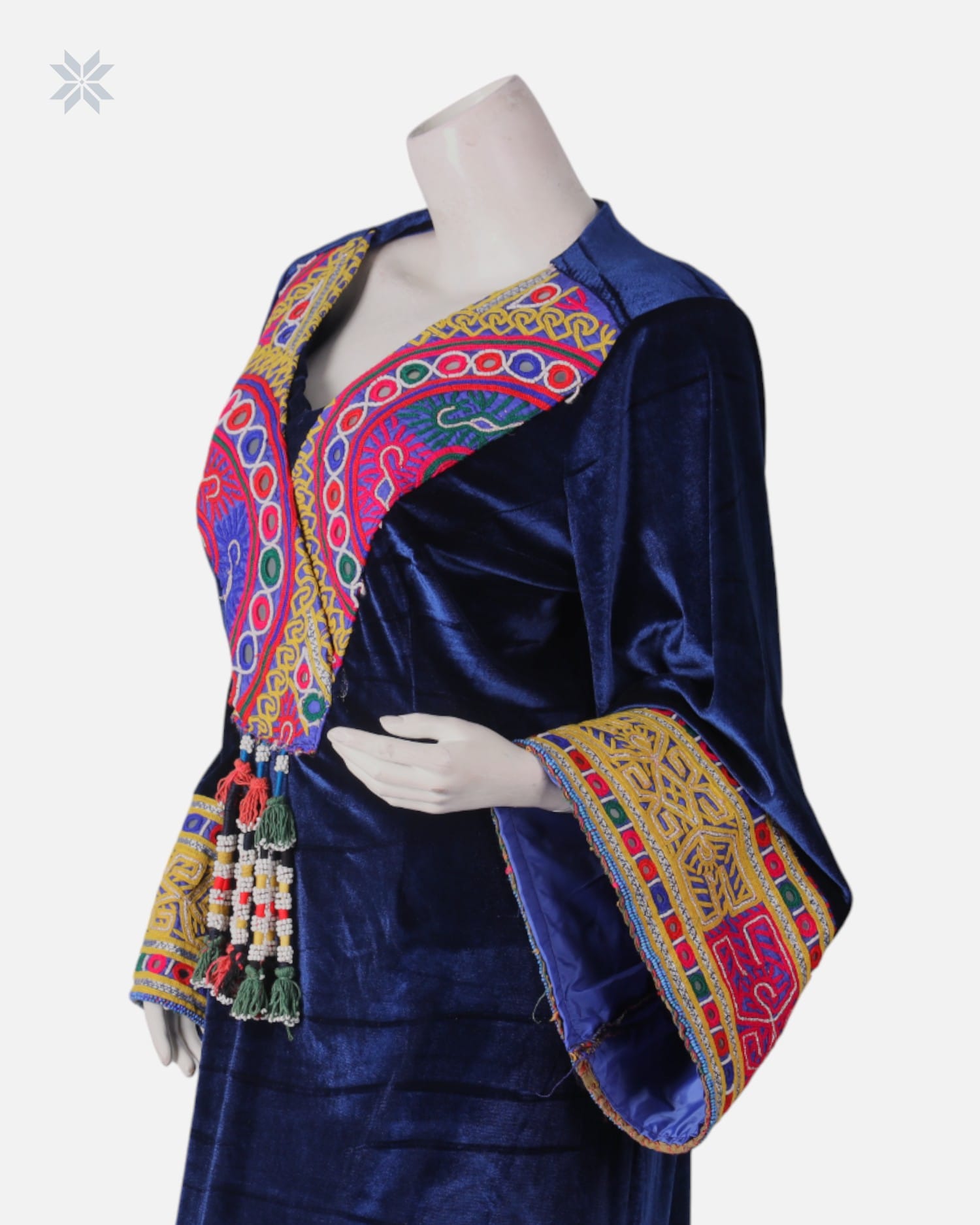 Afghan Silk Velvet Long Dress