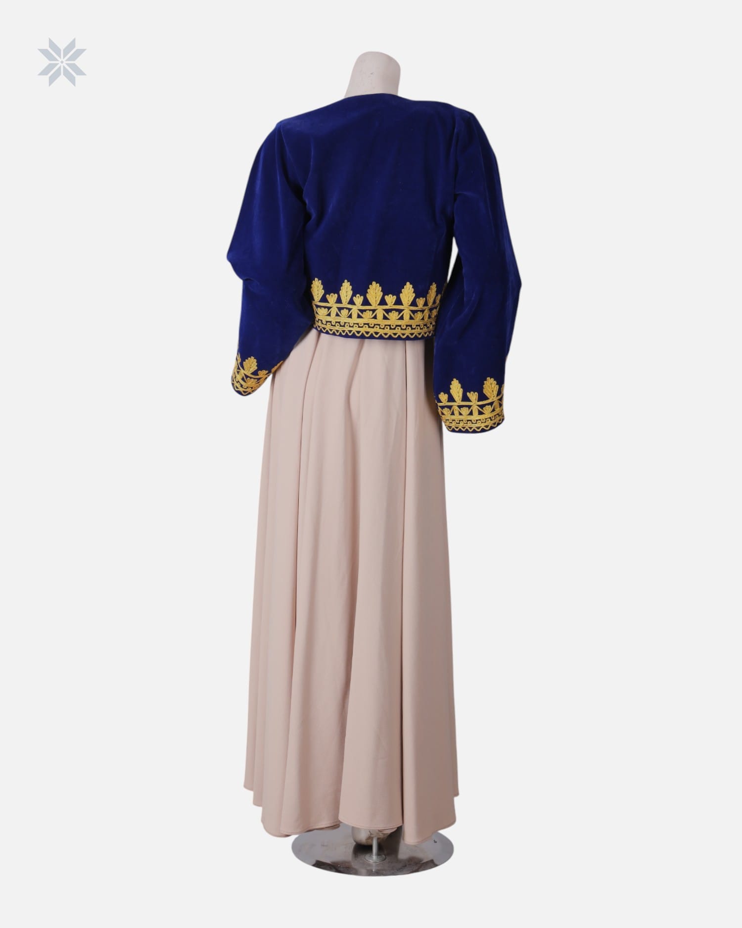 Arabic Crepe Fusion Dress with Charma Duzi Kararou Style Jacket