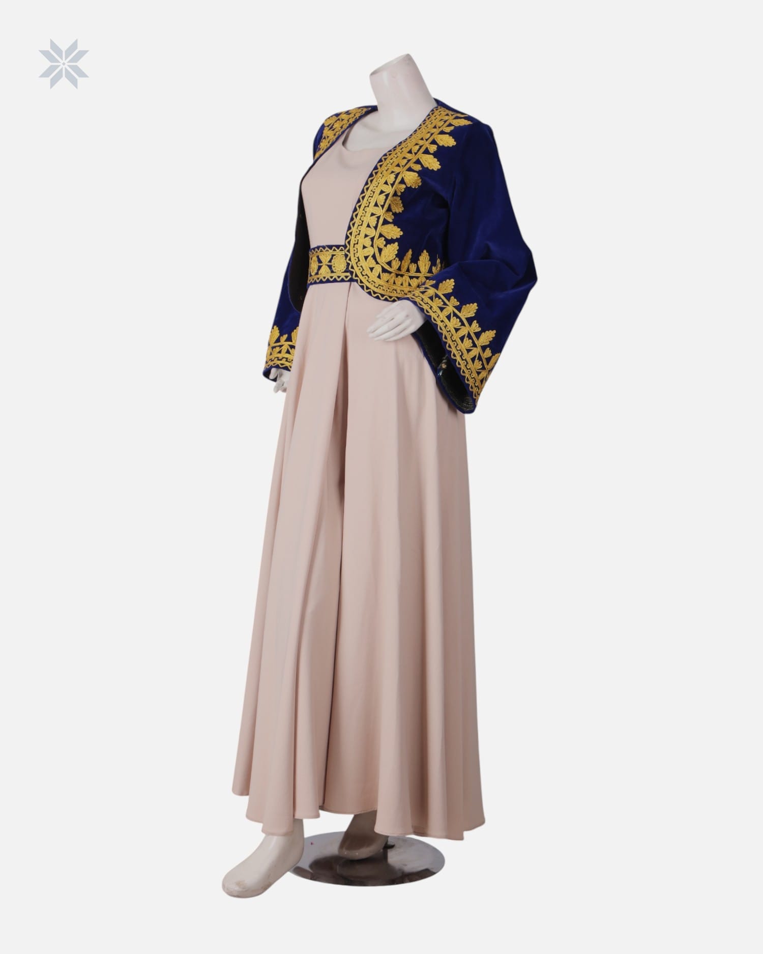 Arabic Crepe Fusion Dress with Charma Duzi Kararou Style Jacket