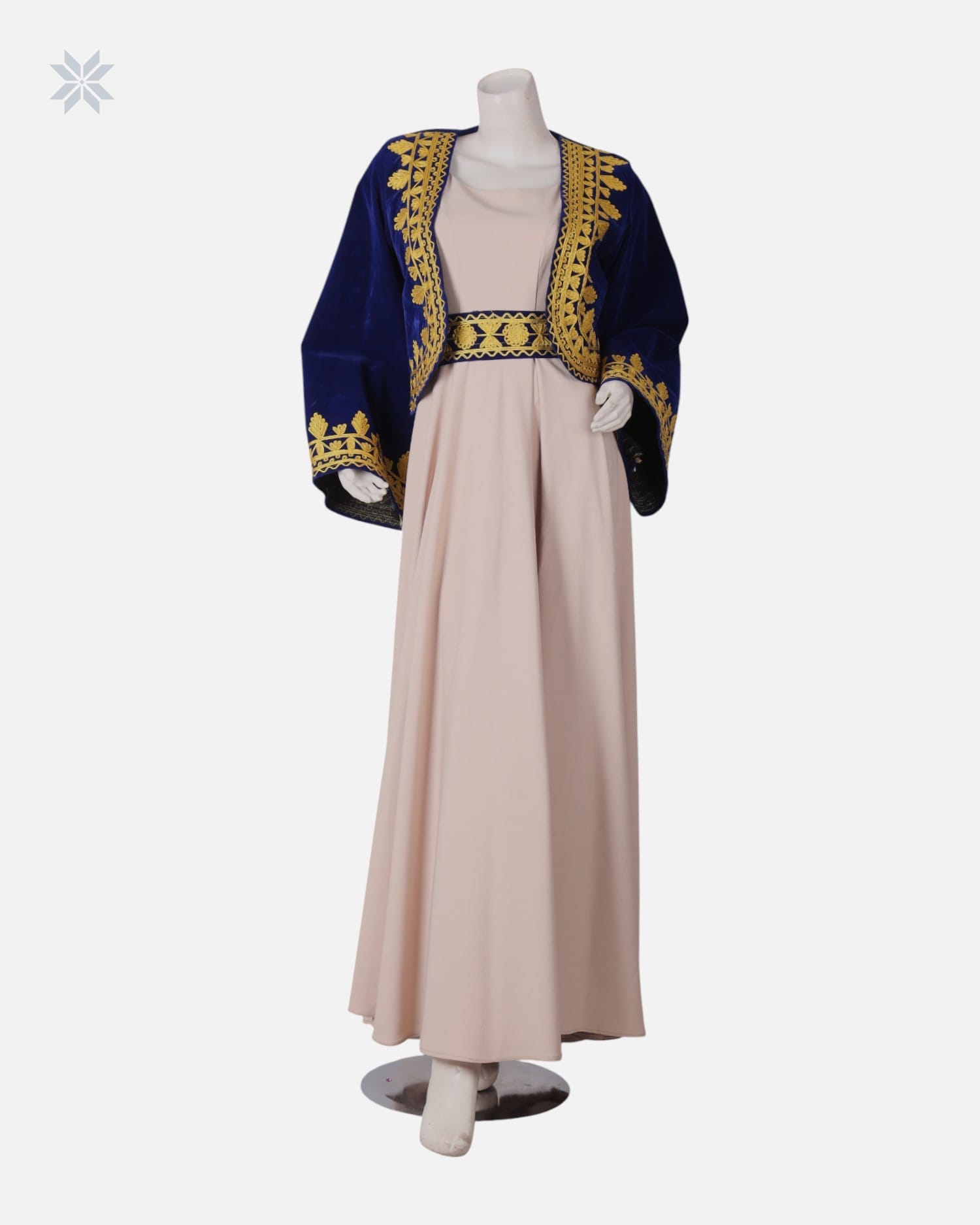 Arabic Crepe Fusion Dress with Charma Duzi Kararou Style Jacket