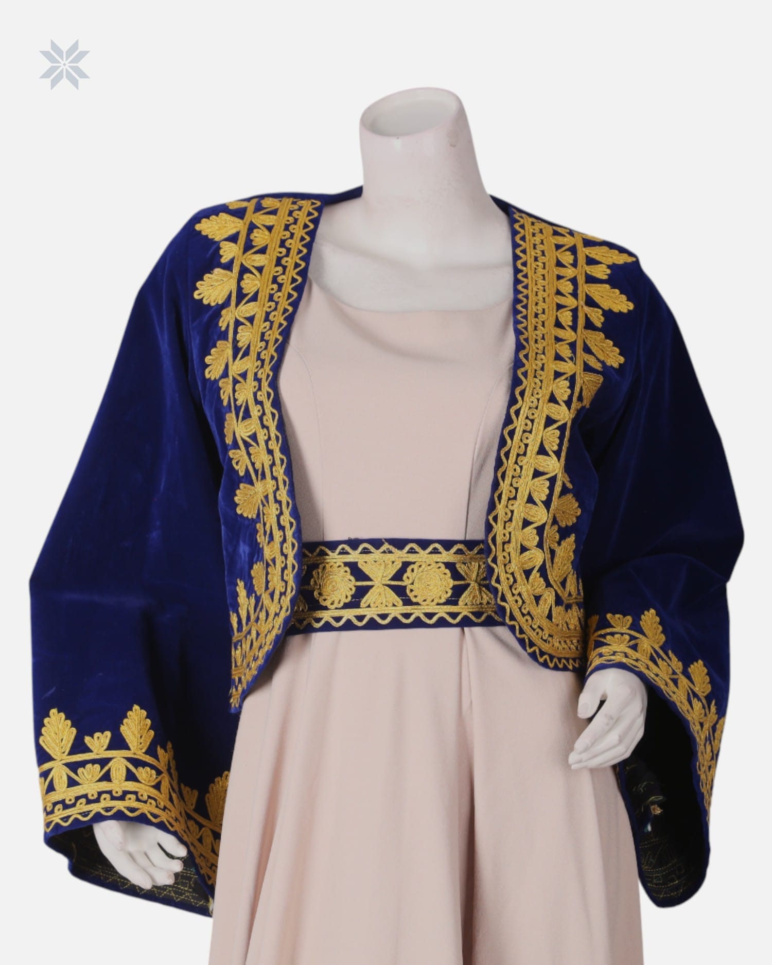 Arabic Crepe Fusion Dress with Charma Duzi Kararou Style Jacket