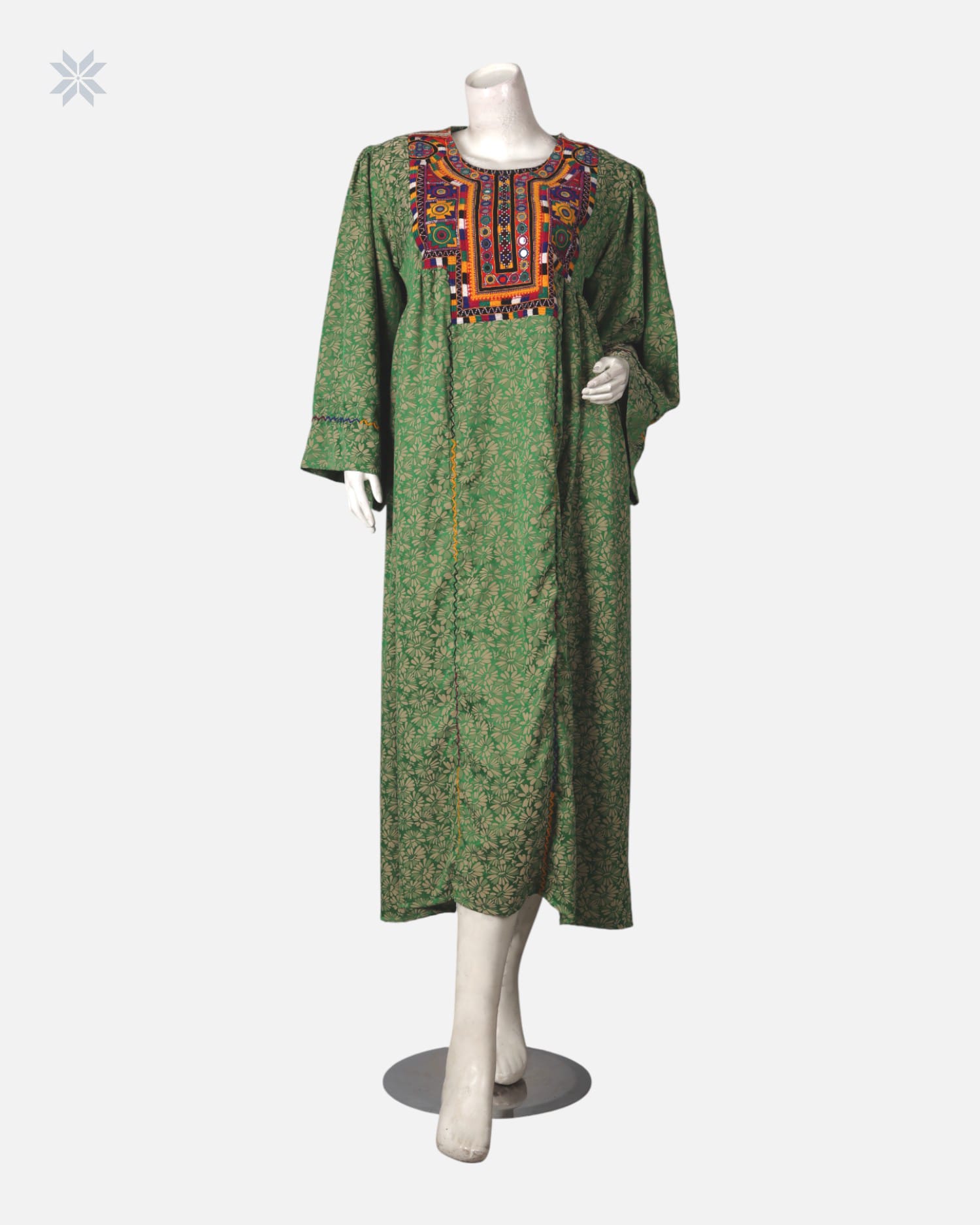 Handcrafted Afghan Green Wedding Dress