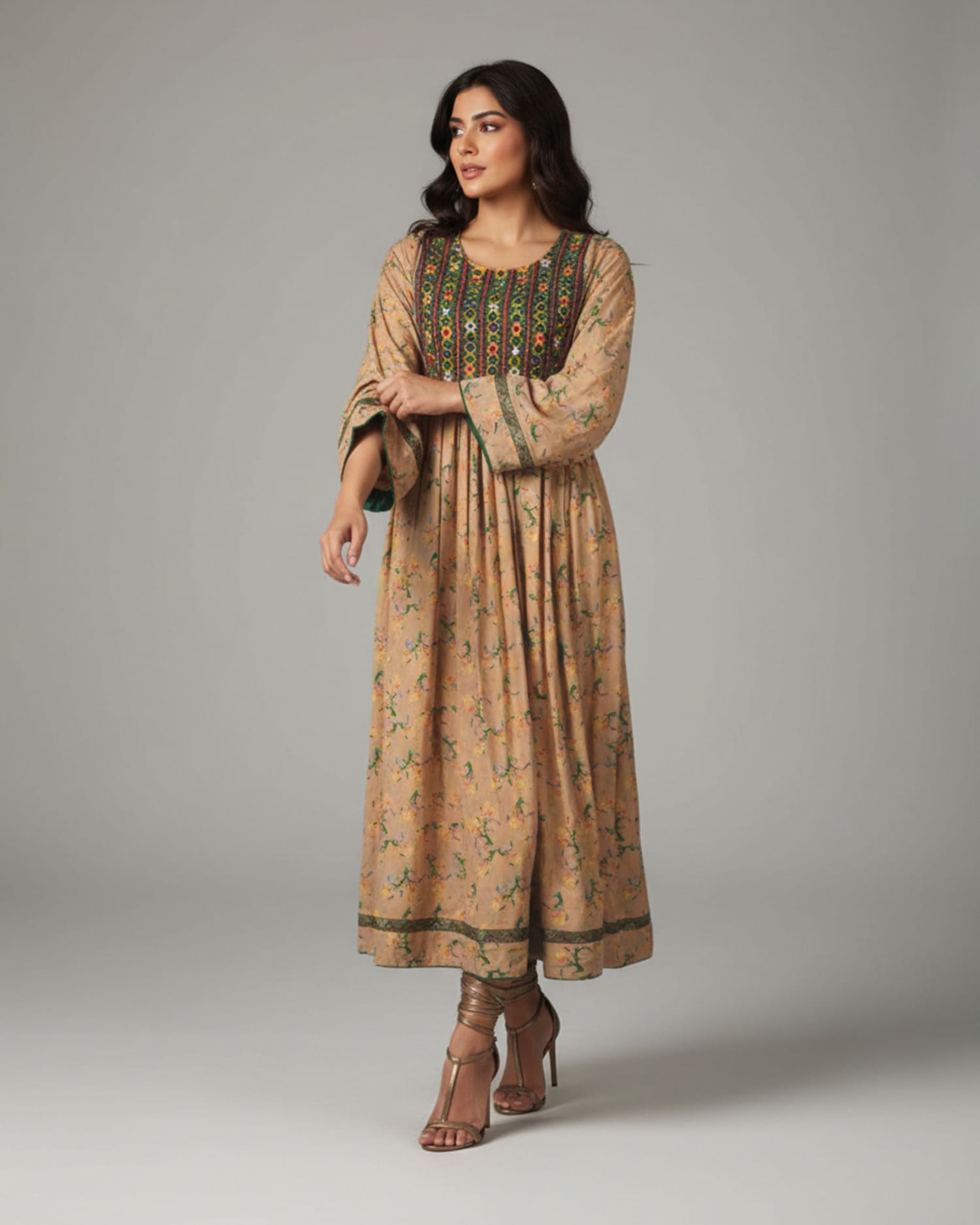 Traditional Afghan Floral Dress Handmade