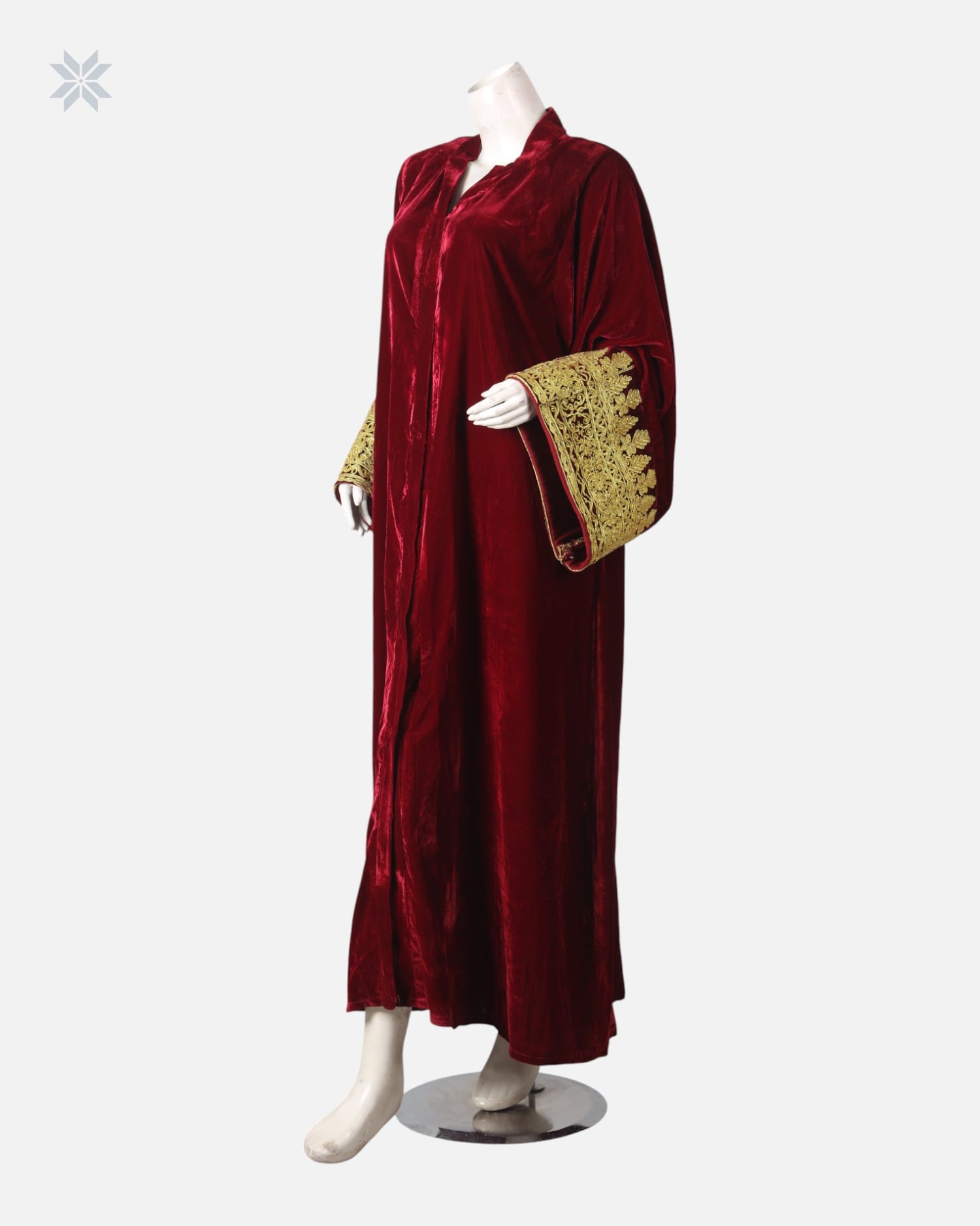 Afghan Silk Velvet Hijab with Handmade Leather Details