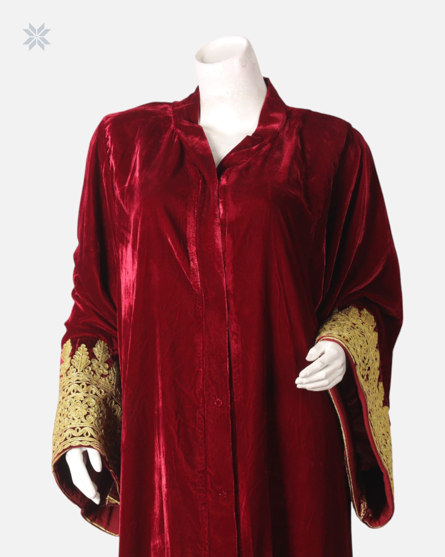 Afghan Silk Velvet Hijab with Handmade Leather Details