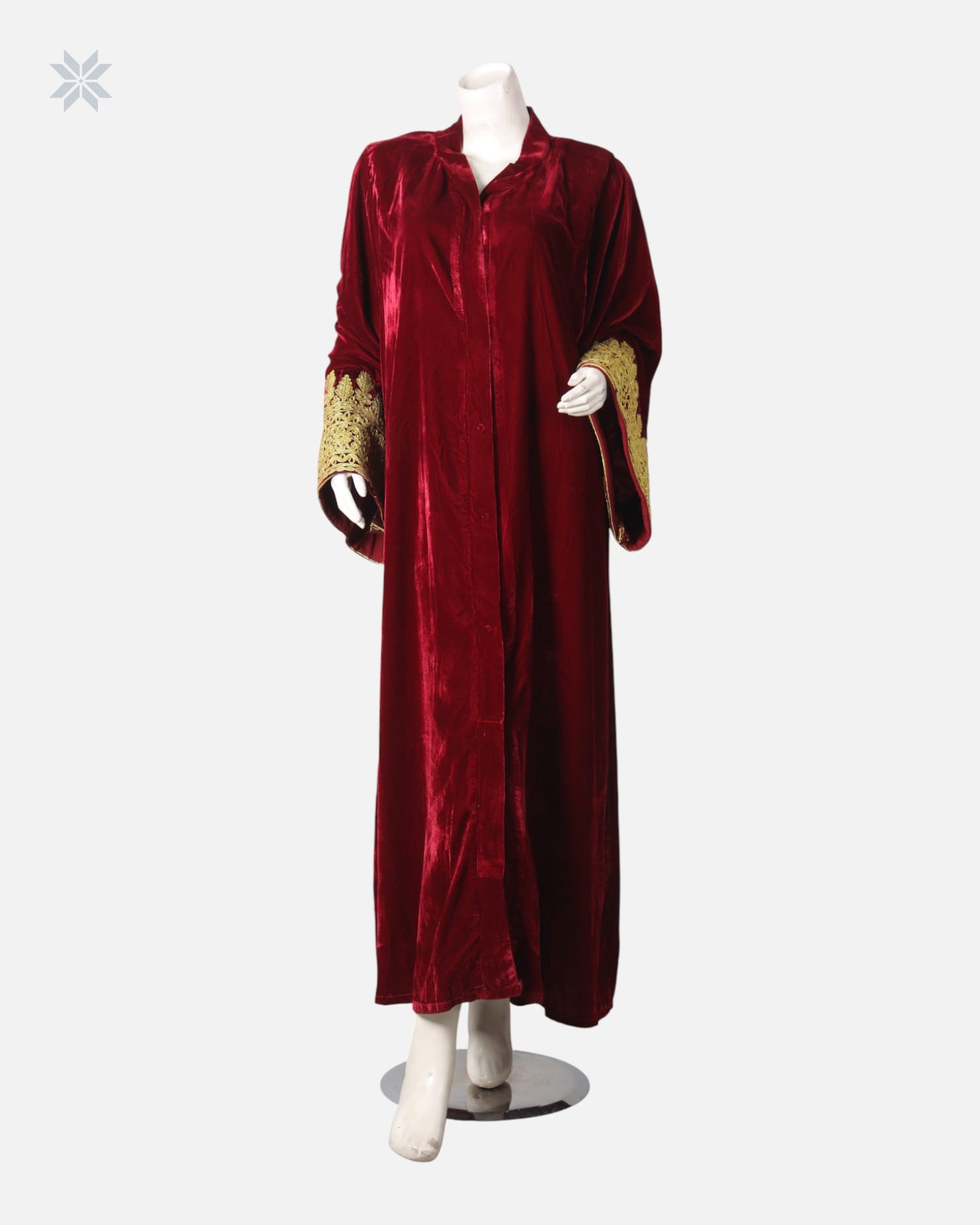 Afghan Silk Velvet Hijab with Handmade Leather Details