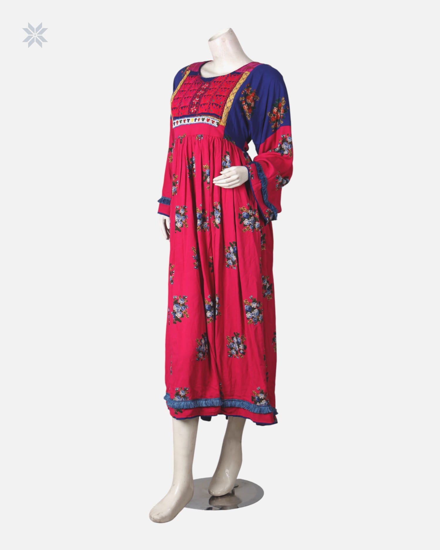 Colorful Embroidered Gown Handmade Dress