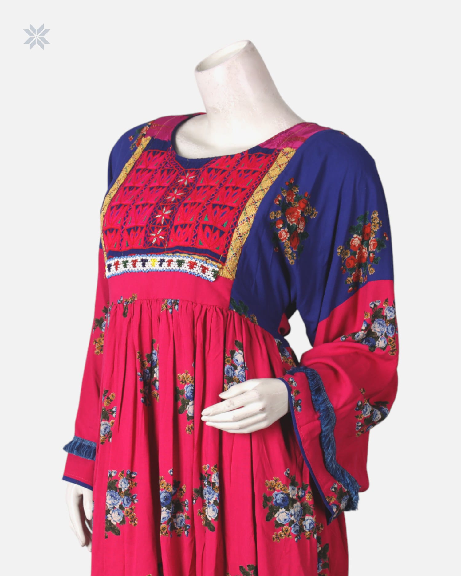 Colorful Embroidered Gown Handmade Dress