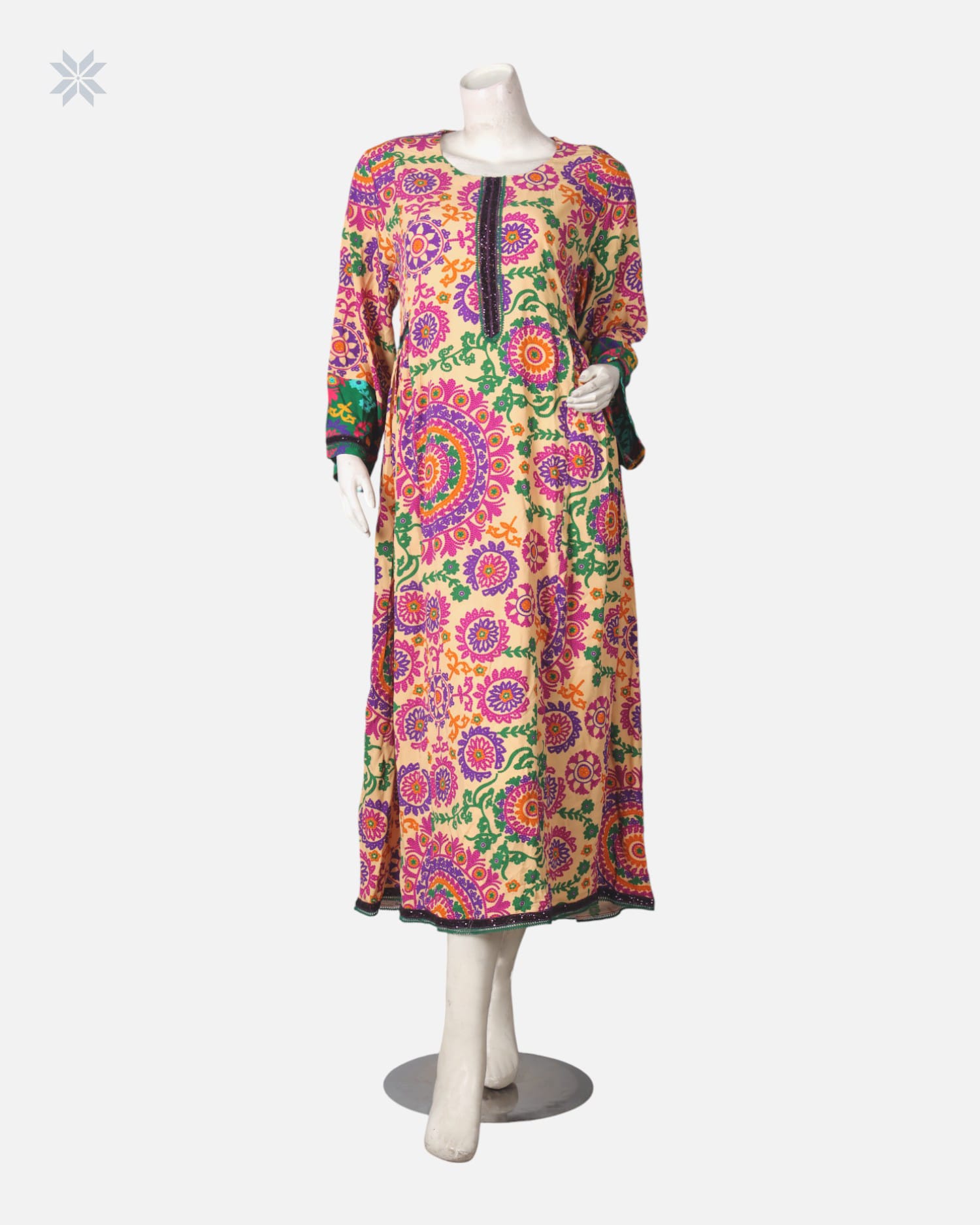 Embroidered Cotton Dress for Work & Gatherings