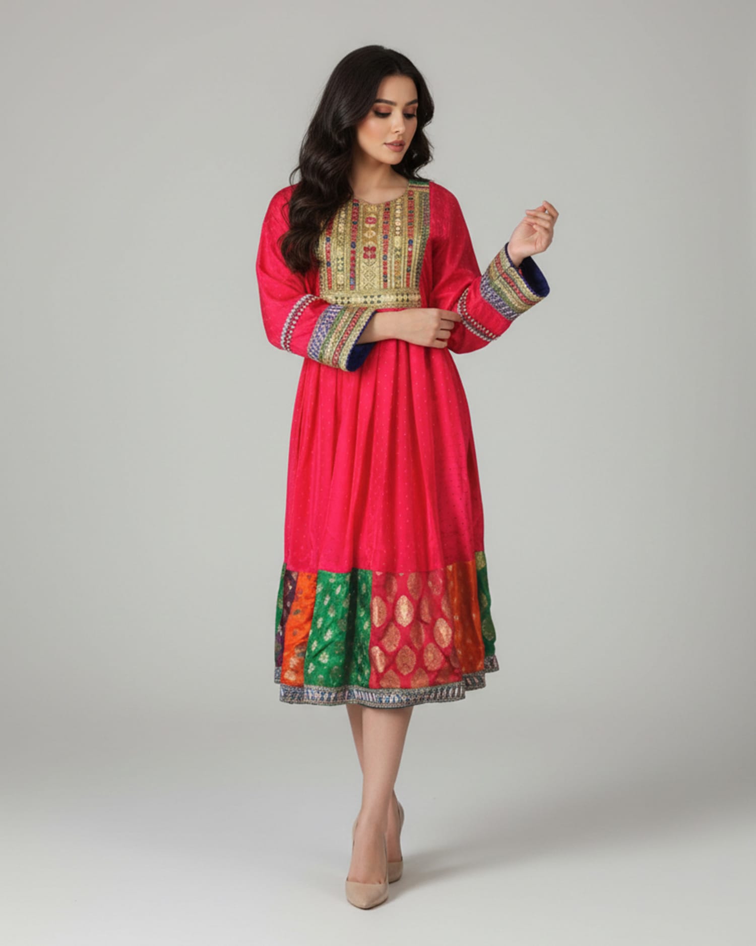 Handmade Afghan Floral Dress