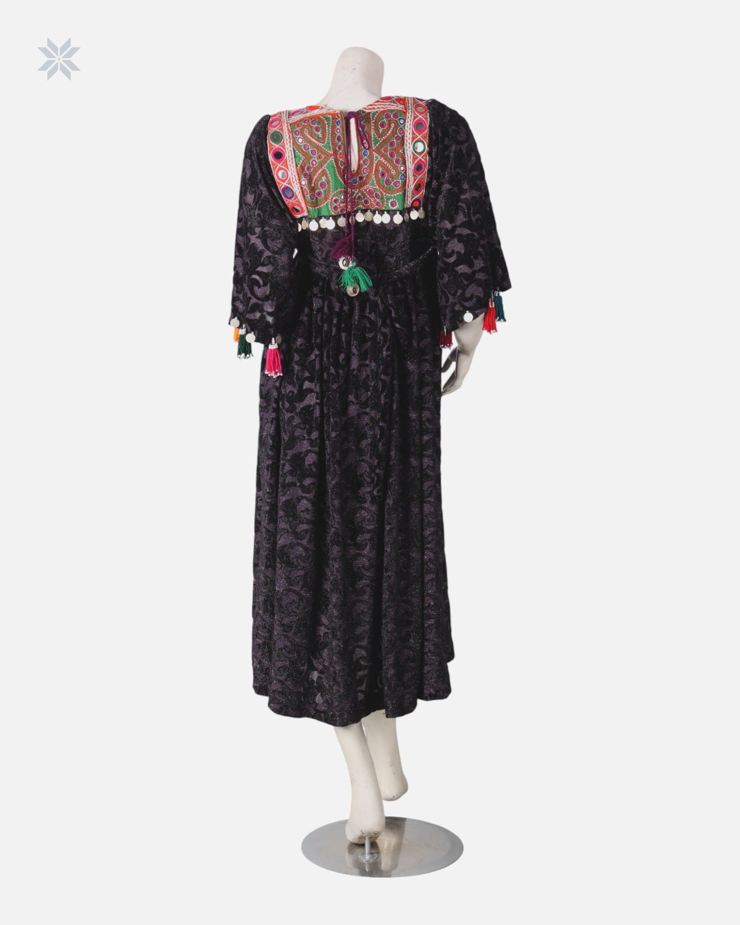 Velvet Party Dress with Tassel Detailing
