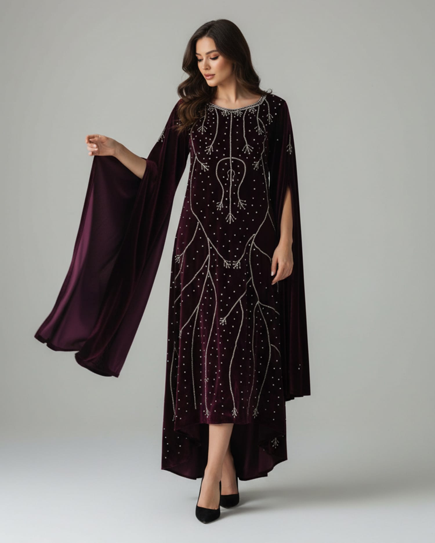 Classic Arabic Velvet Party Dress
