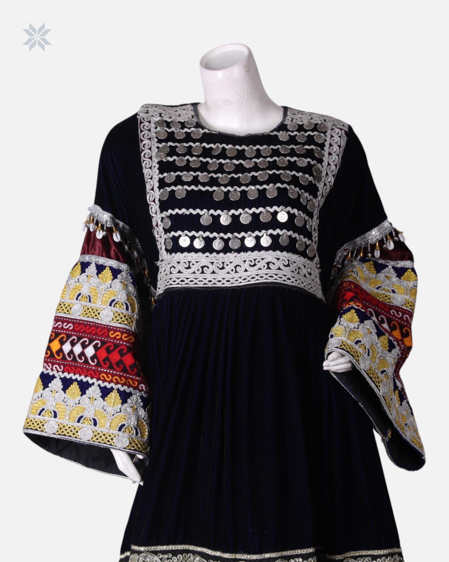 Long Afghan Ghand Dress Polidozi, Charma Dozi Embroidery For Wedding