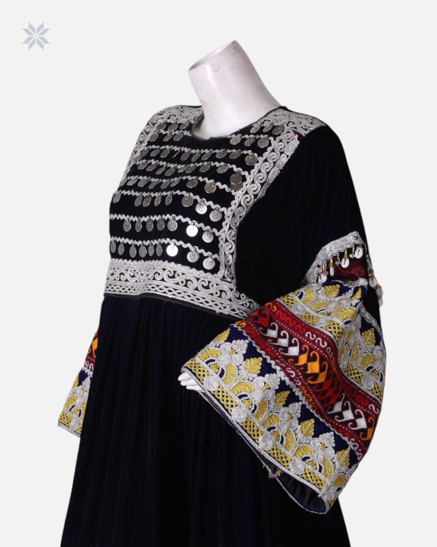 Long Afghan Ghand Dress Polidozi, Charma Dozi Embroidery For Wedding