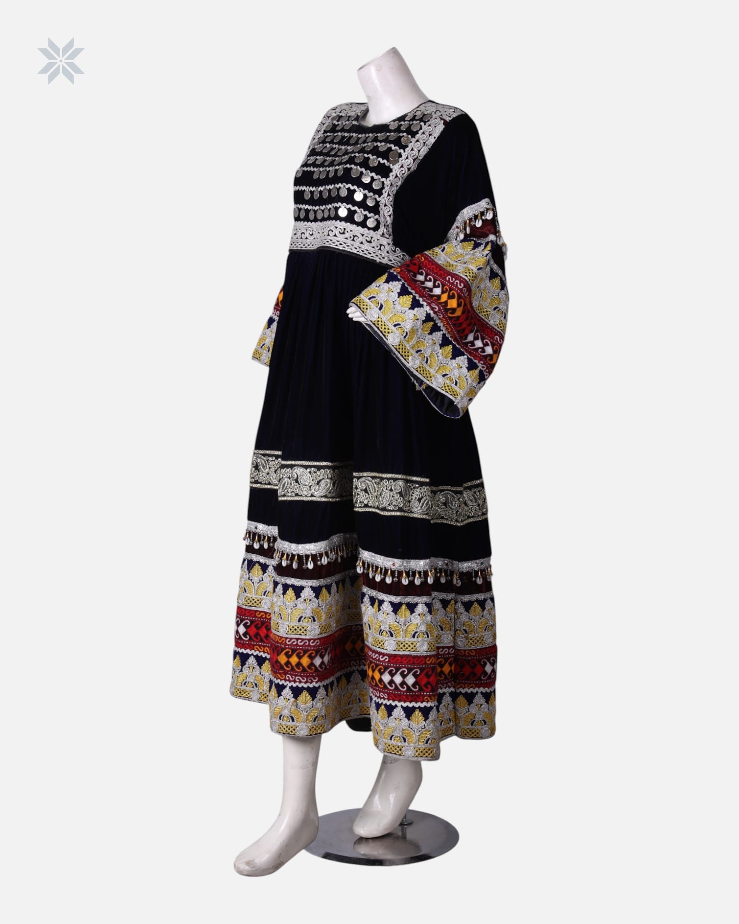 Long Afghan Ghand Dress Polidozi, Charma Dozi Embroidery For Wedding