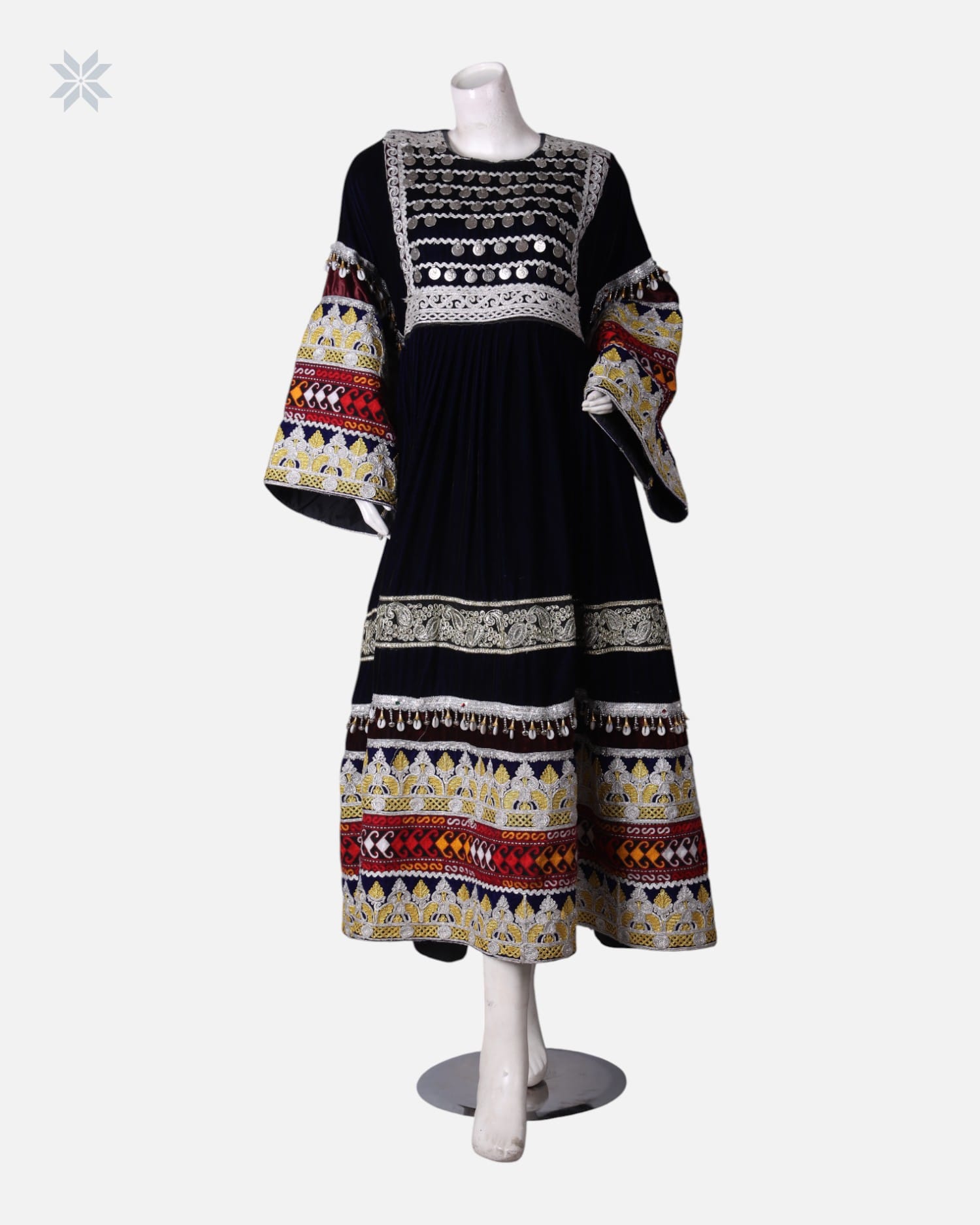 Long Afghan Ghand Dress Polidozi, Charma Dozi Embroidery For Wedding