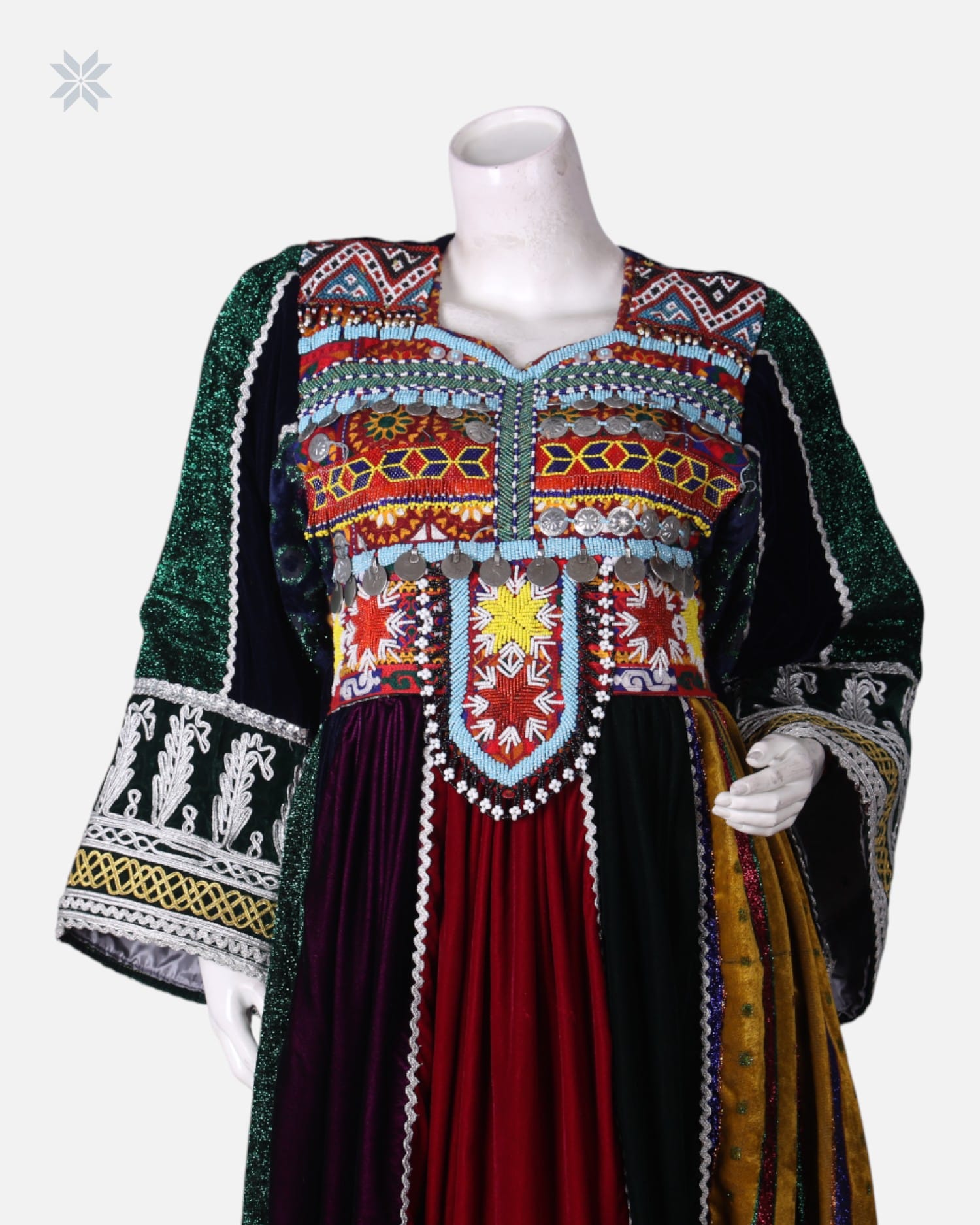 Velvet Bakhmal Dress with Zari Embroidery