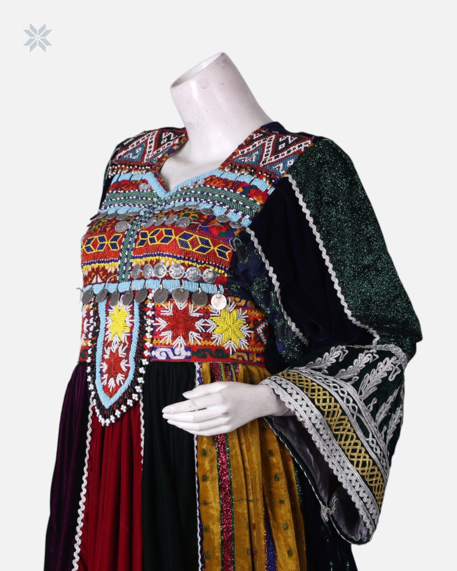 Velvet Bakhmal Dress with Zari Embroidery