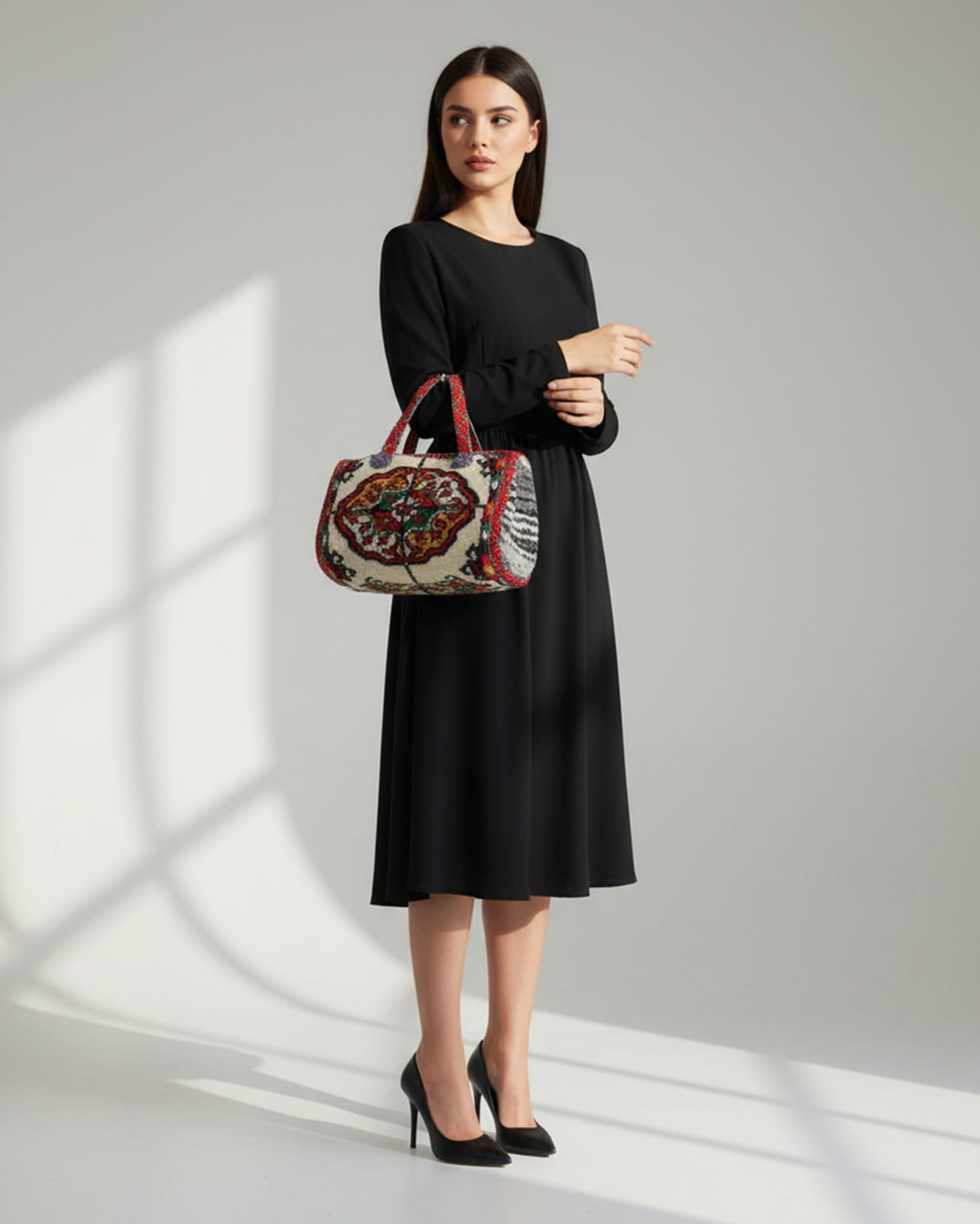 Handwoven Carpet Bag with Traditional Afghan Design