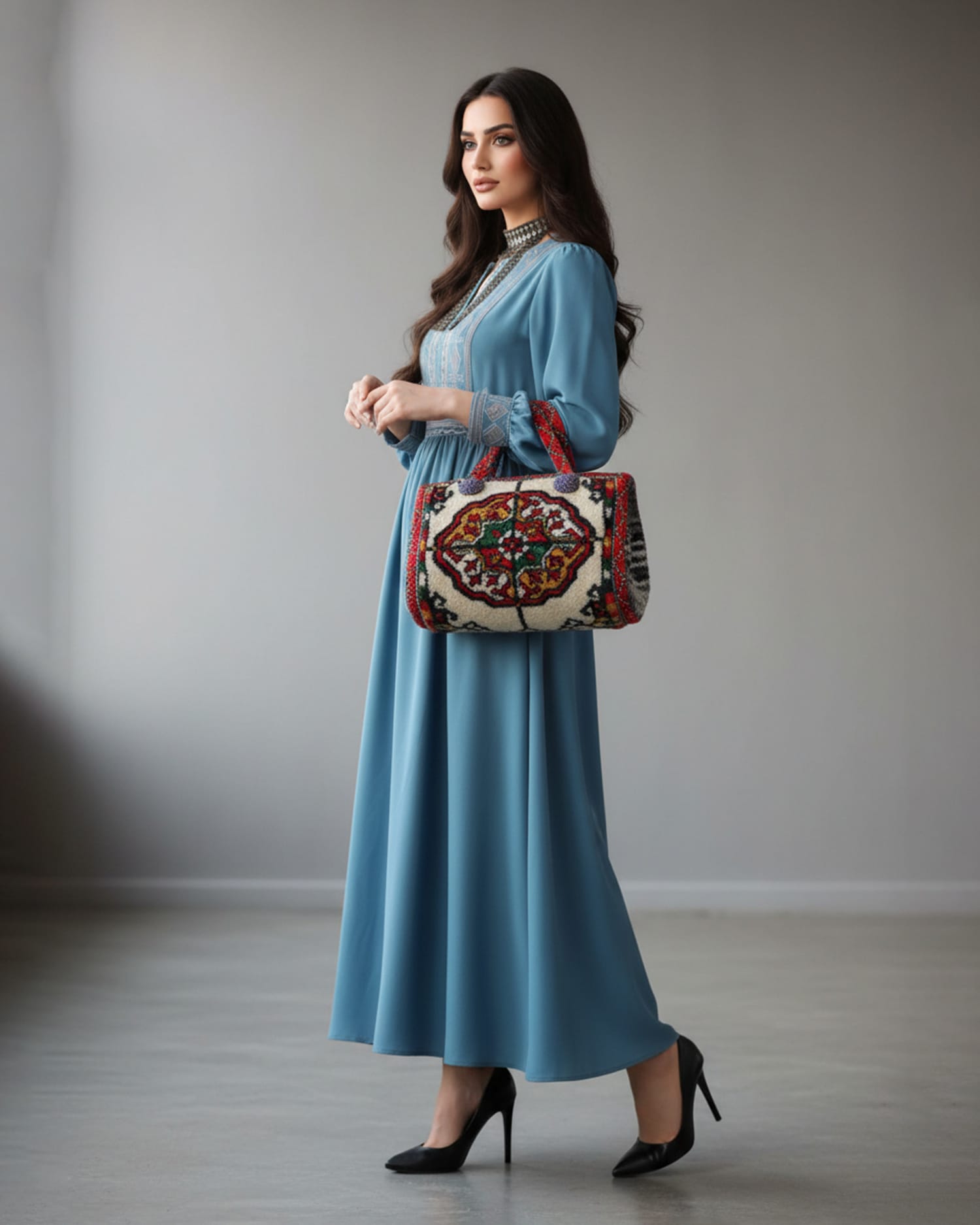 Handwoven Carpet Bag with Traditional Afghan Design