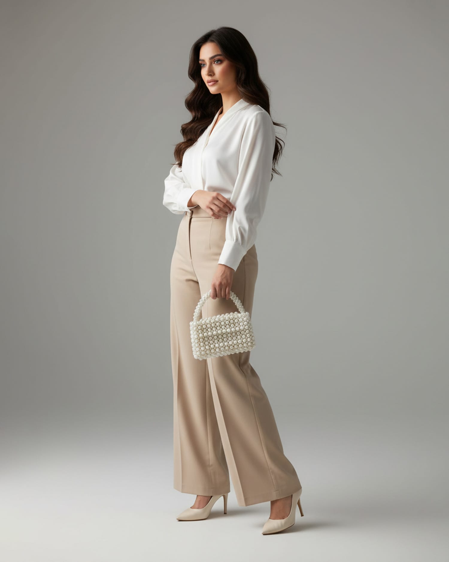 Handcrafted Pearl Bag with Pure Pearl Embroidery