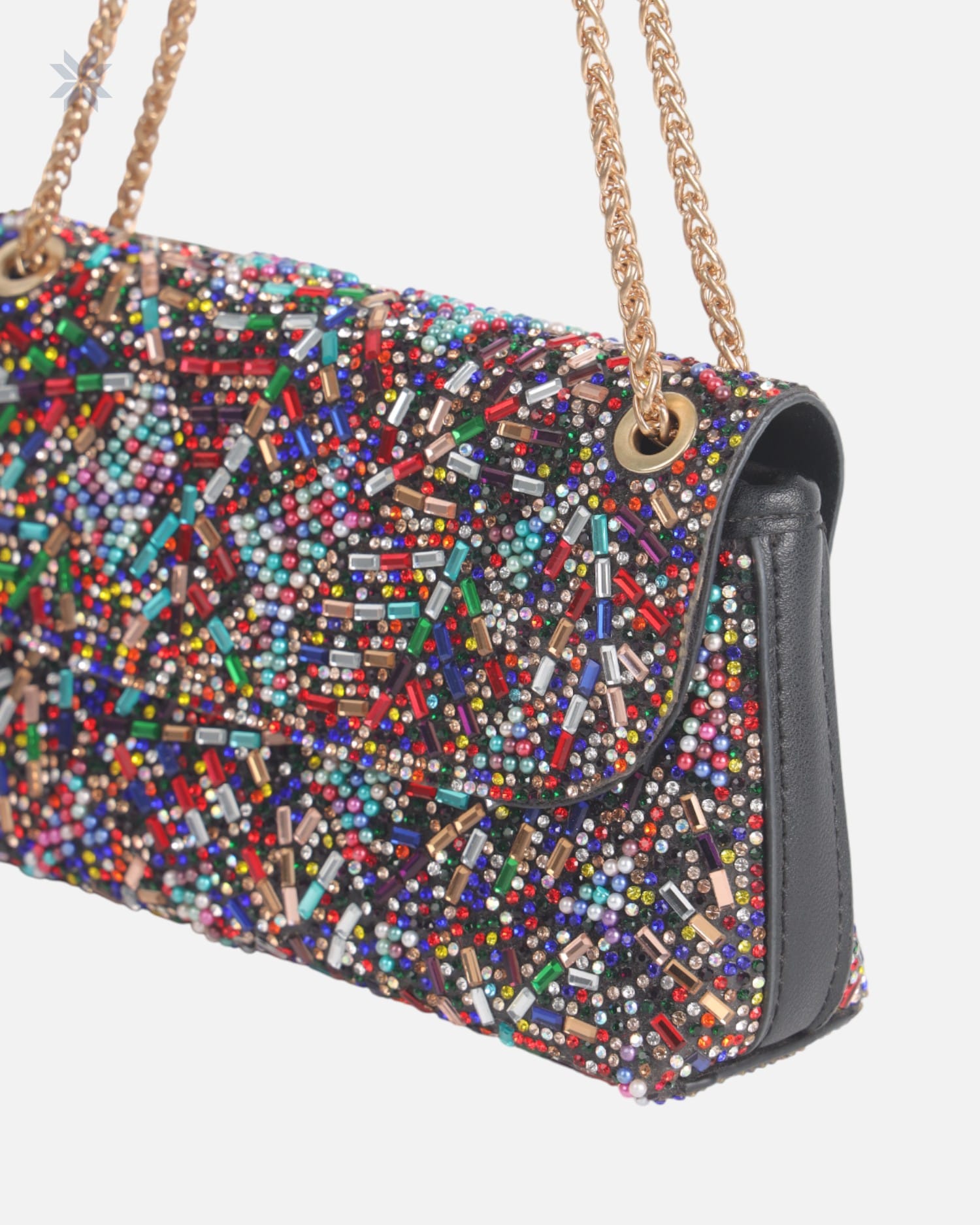 Elegant Handcrafted Beaded & Crystal Clutch Bag