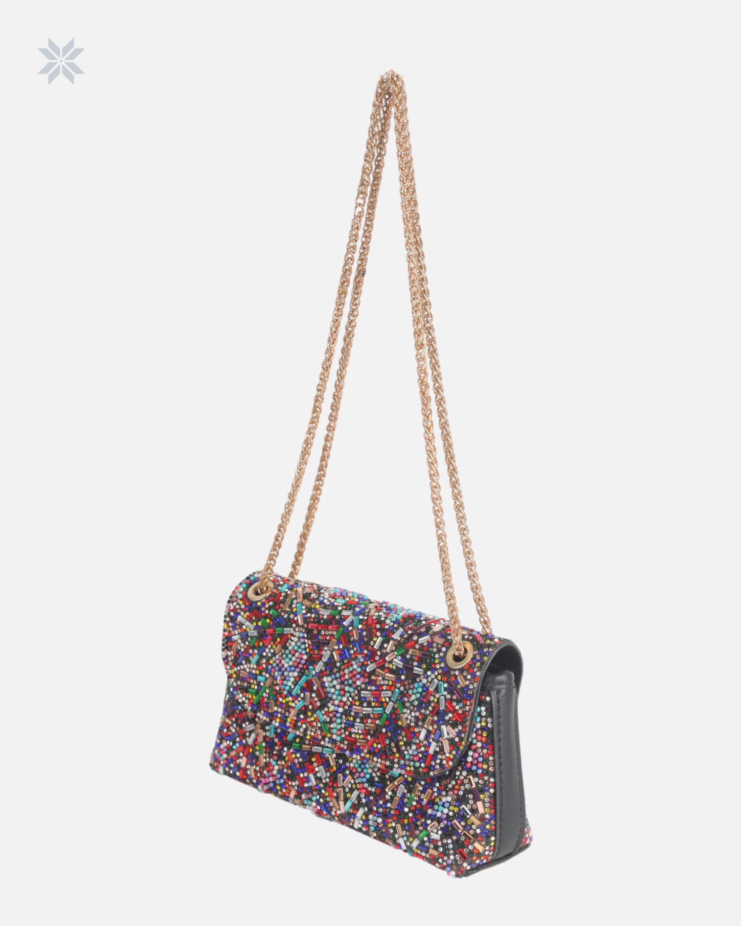 Elegant Handcrafted Beaded & Crystal Clutch Bag
