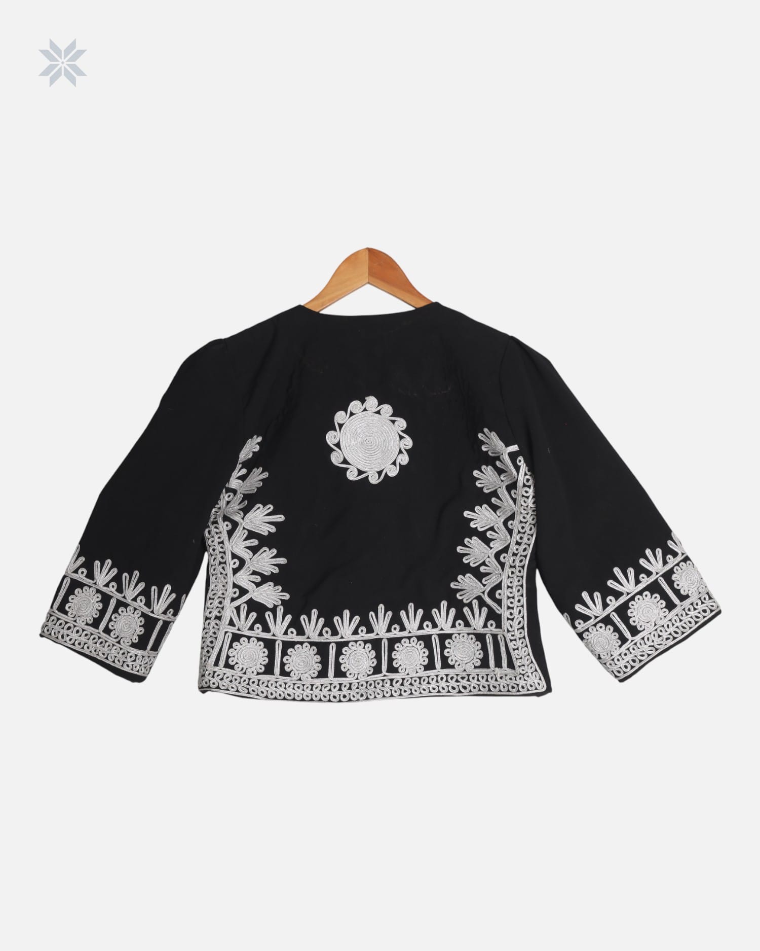 Women Waistcoat Hand Embroidery Chermaduzi Black