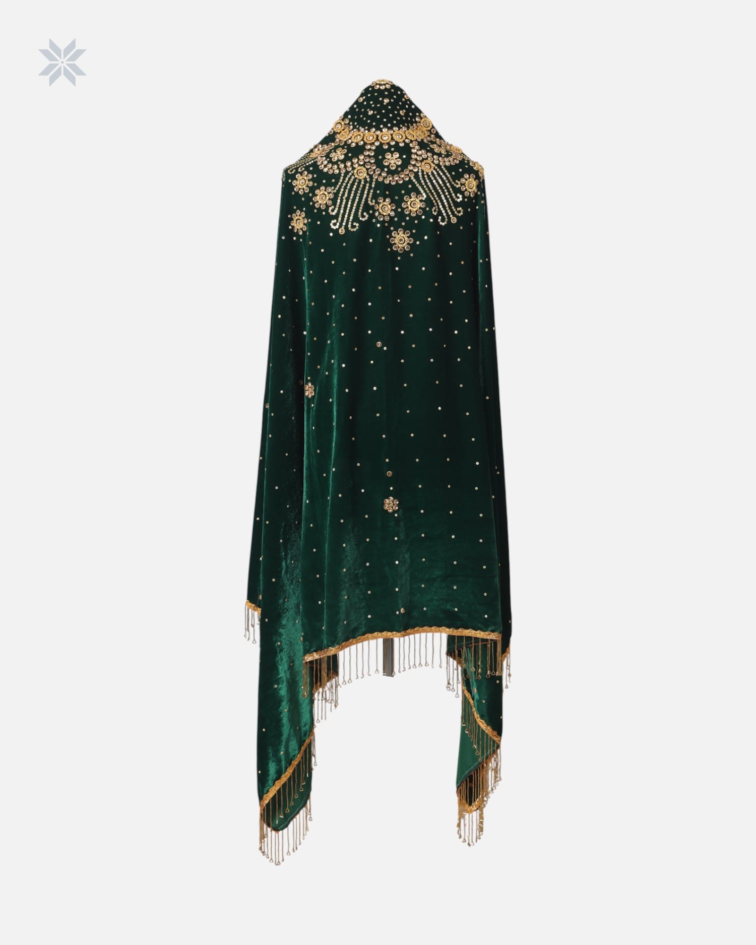 Bridal Velvet Shawl with Hand Beads