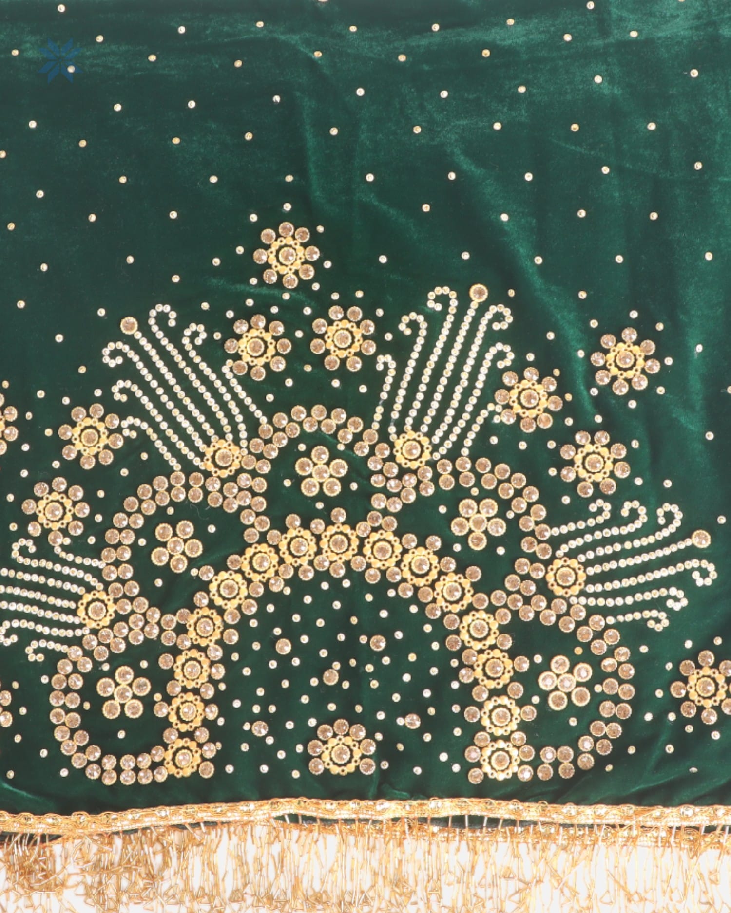 Bridal Velvet Shawl with Hand Beads