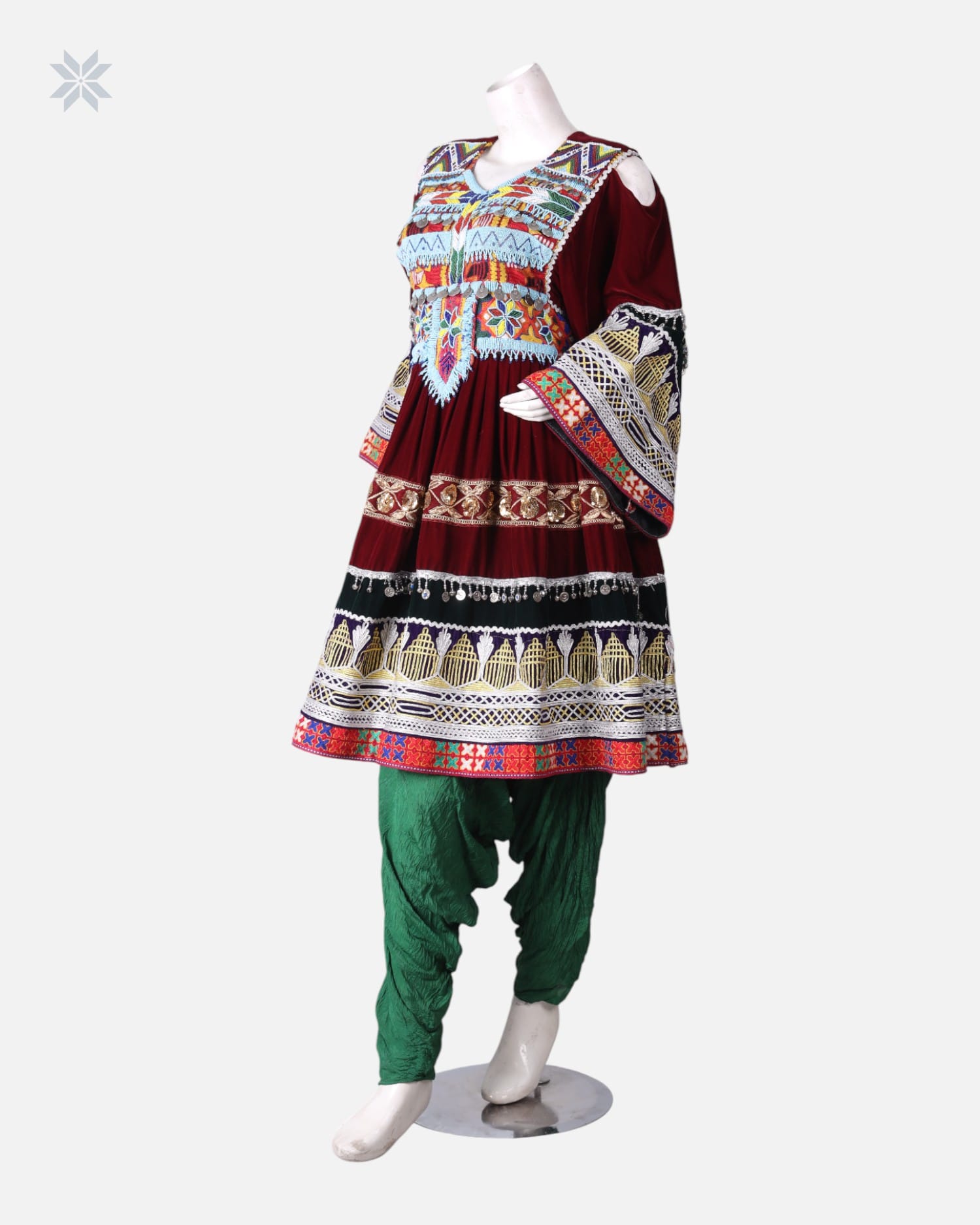 Multi Colored Afghan Velvet Dress