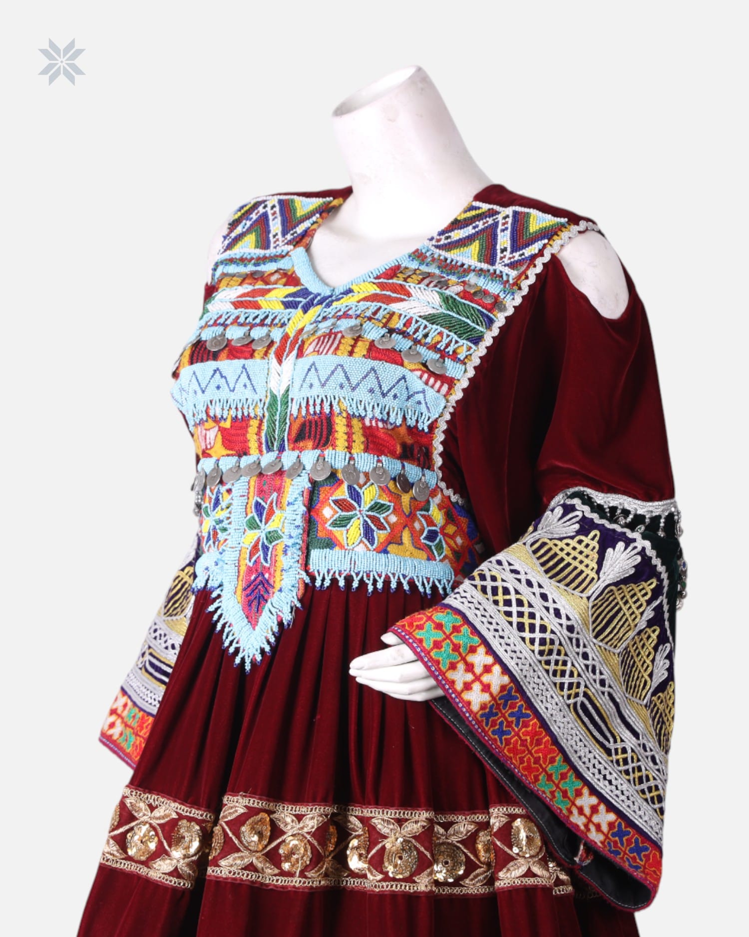 Multi Colored Afghan Velvet Dress