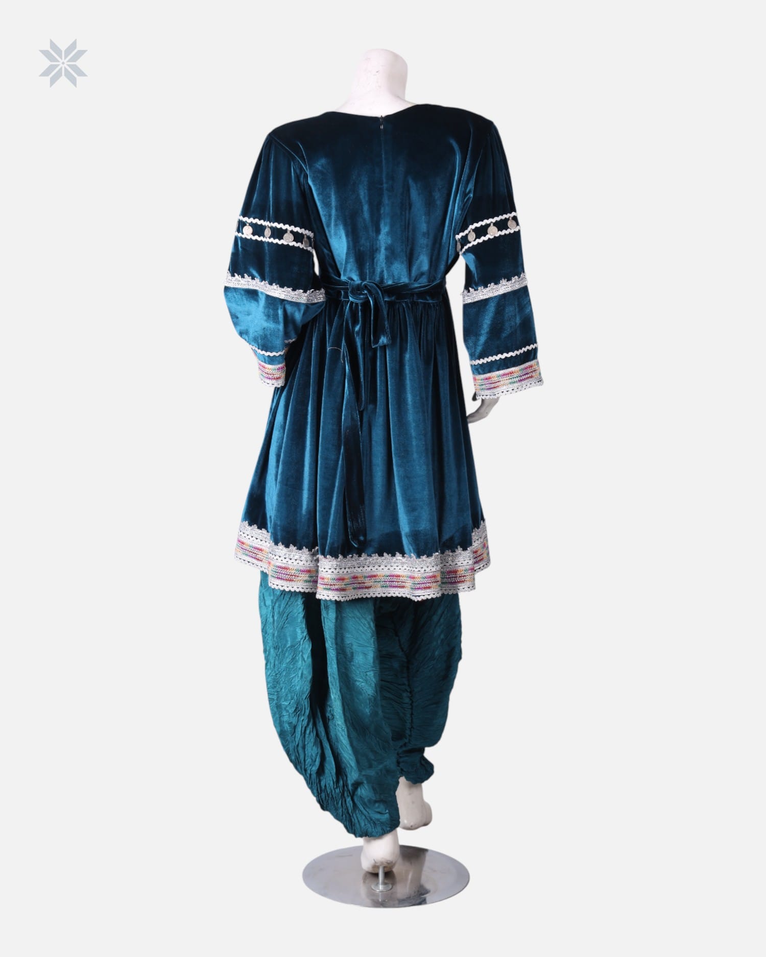 Velvet Short Dress with Chermaduzi Detailing