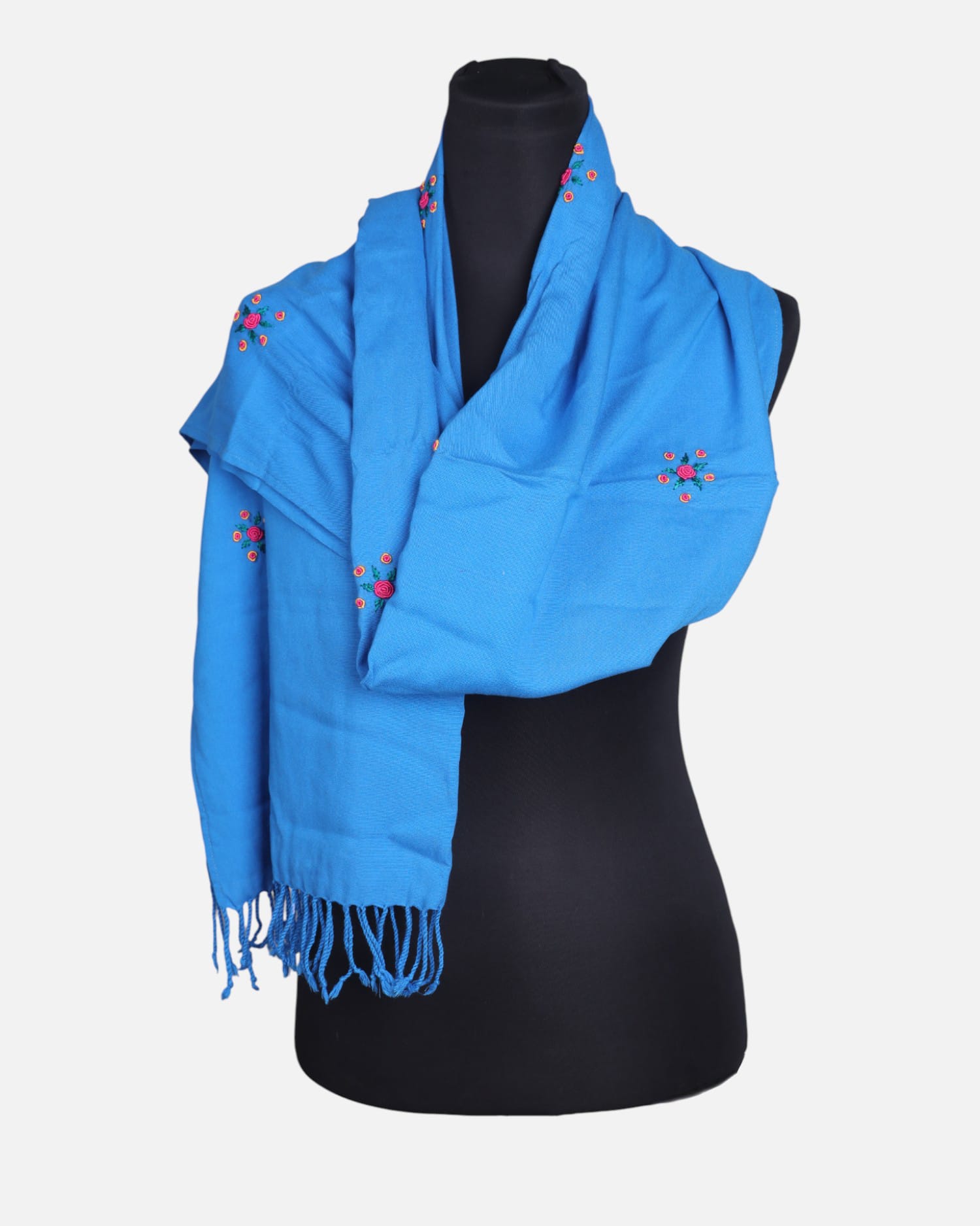 Blue Cotton Afghan Scarf