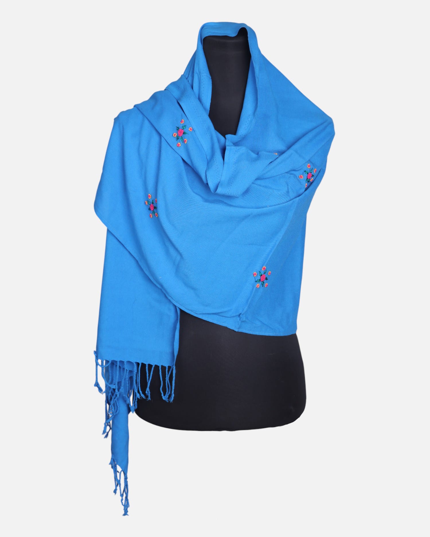 Blue Cotton Afghan Scarf