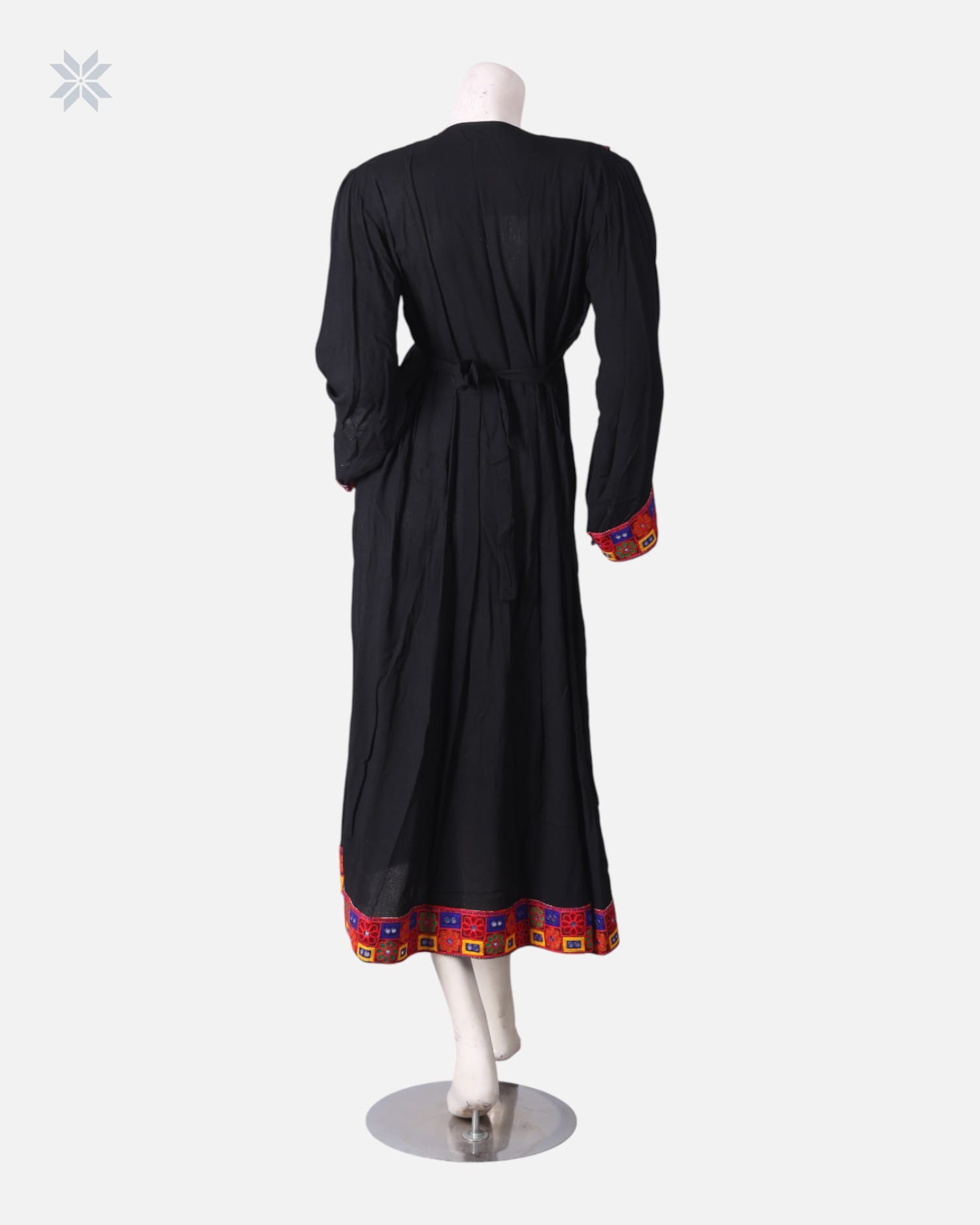 Black Afghan Dress with Colorful Embroidery