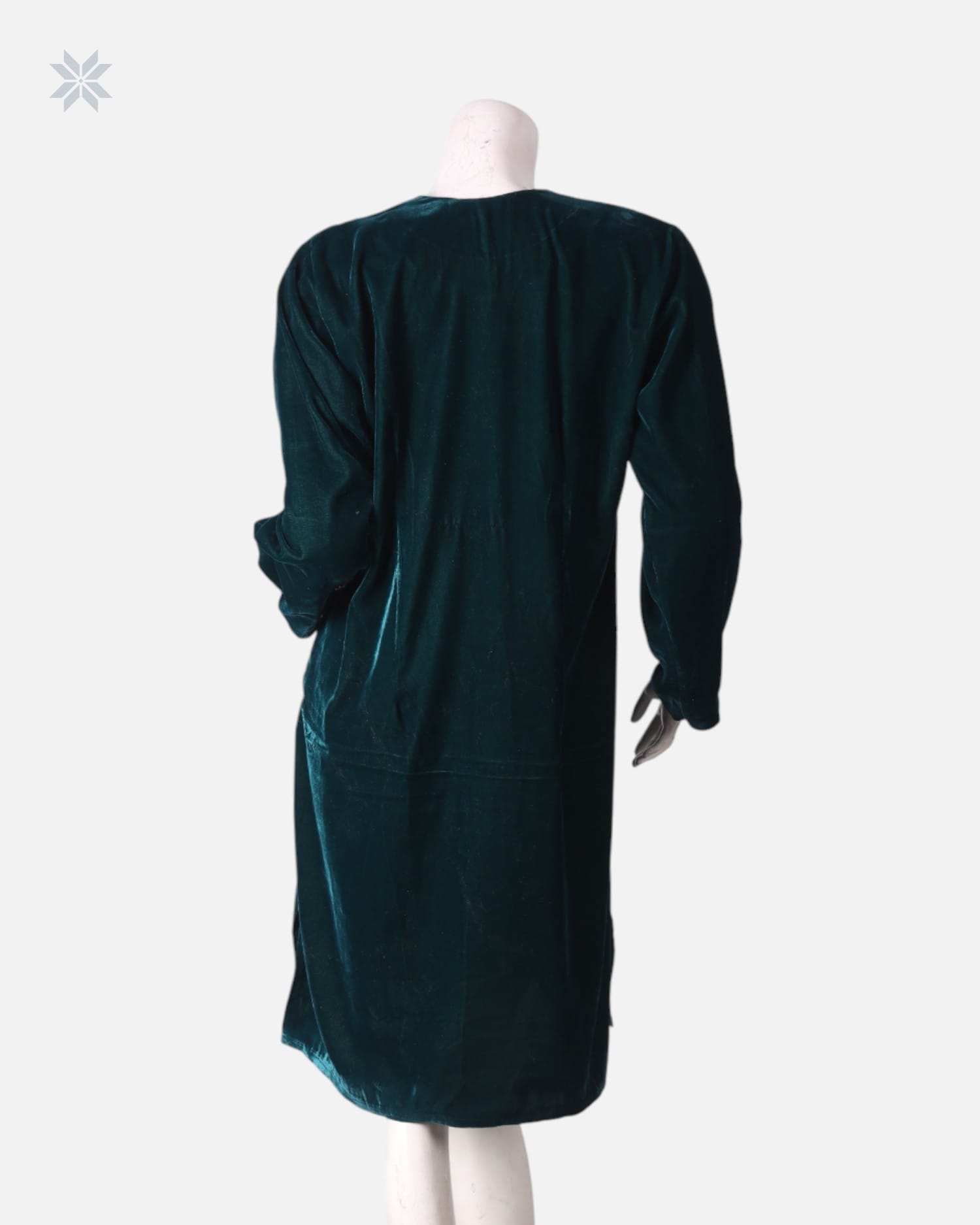 Green Velvet Afghani Dress