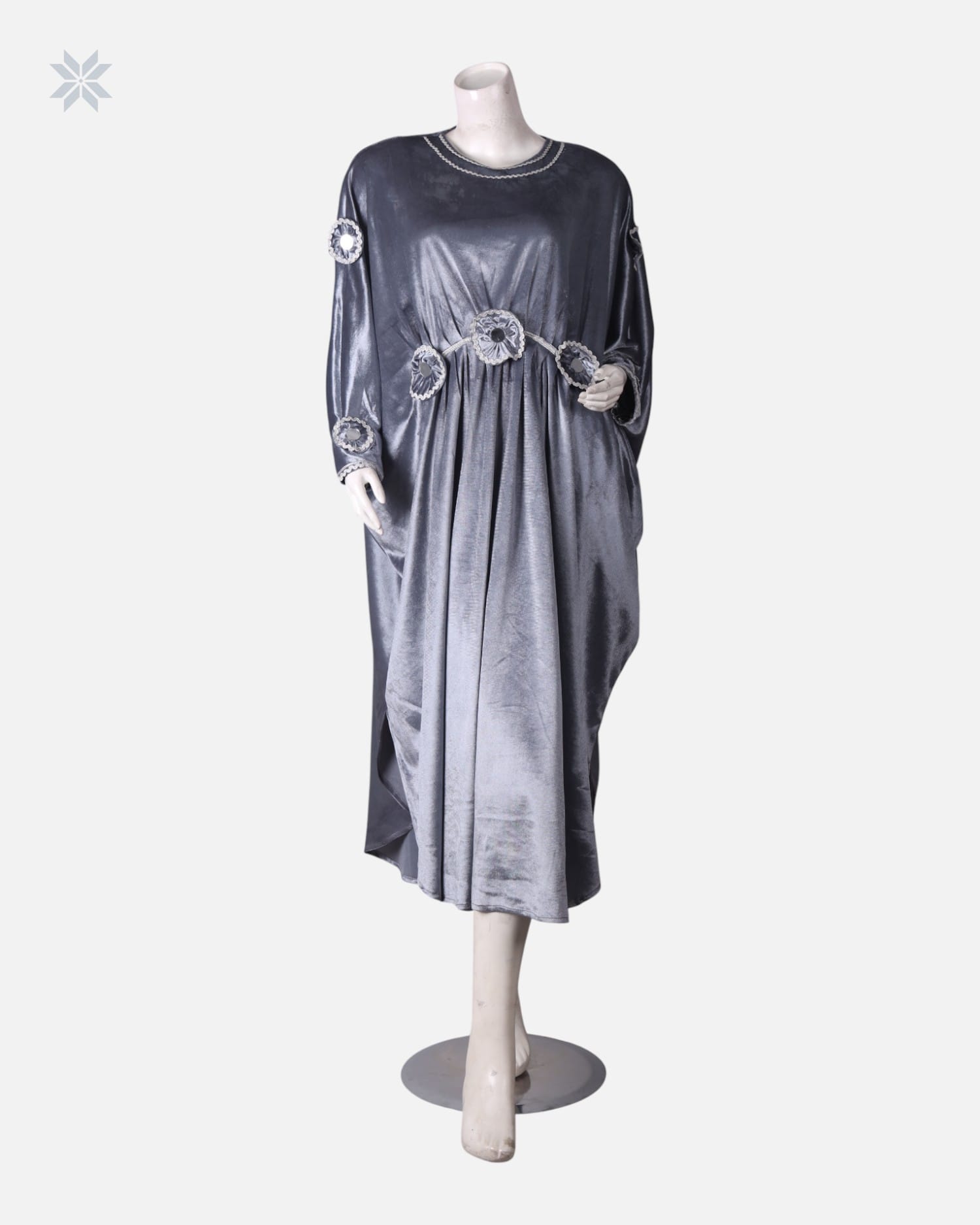 Silver Velvet Hijab Dress