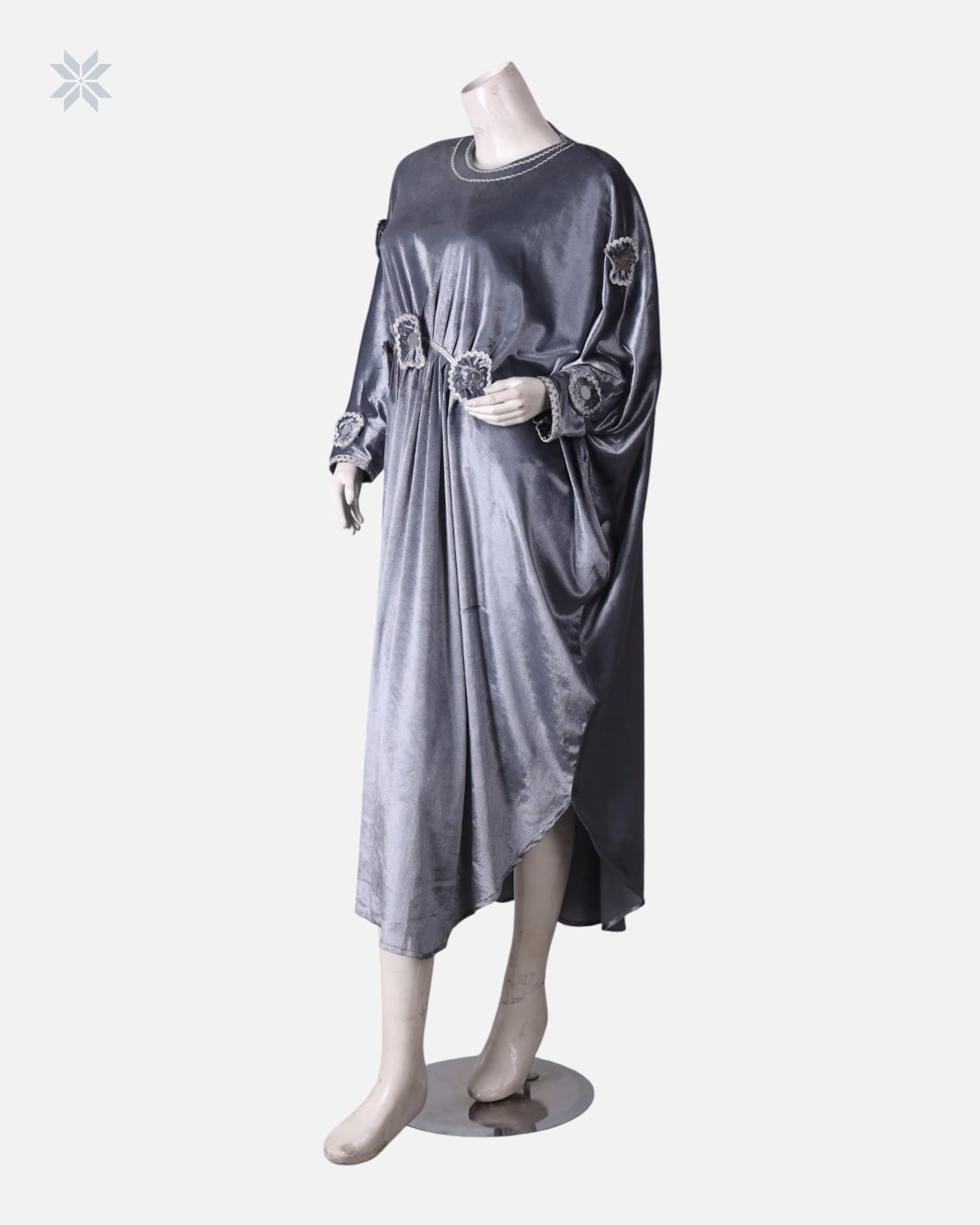 Silver Velvet Hijab Dress