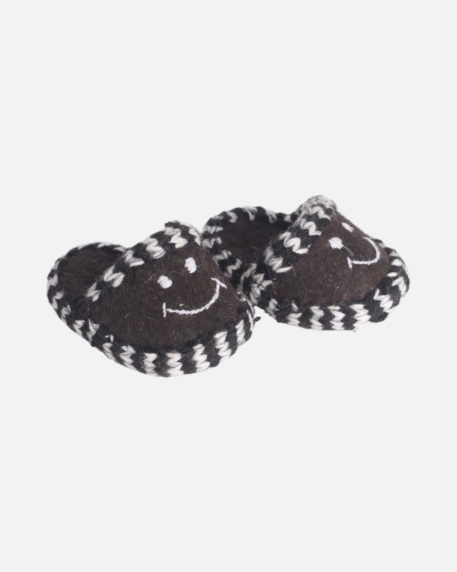 Kids Wool Felt Slippers with Smiling Face