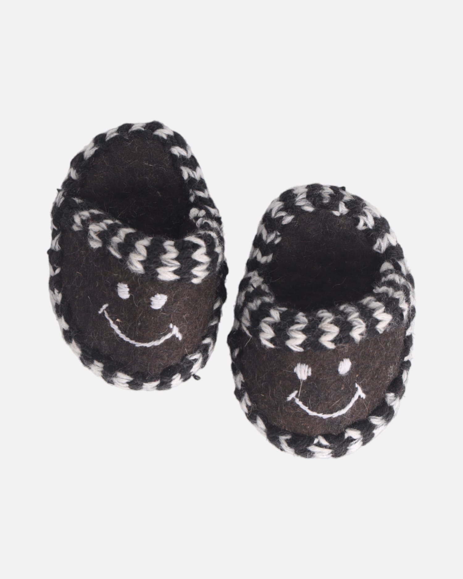Kids Wool Felt Slippers with Smiling Face