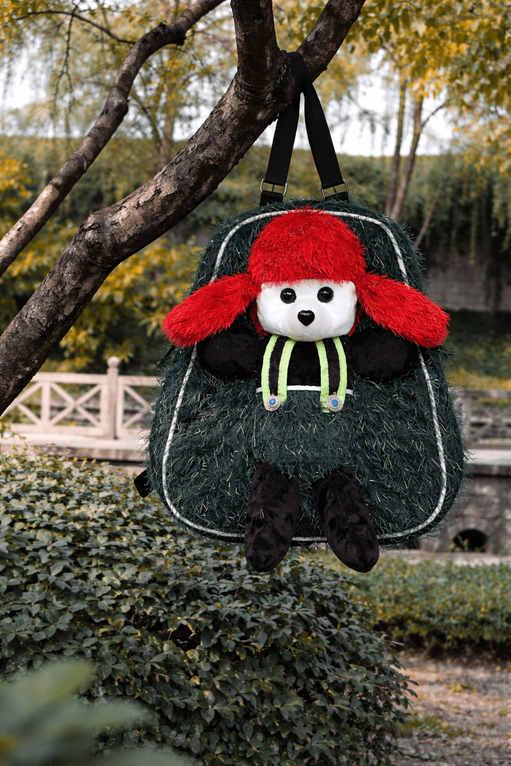 Red and Green Plush Bag for Kids