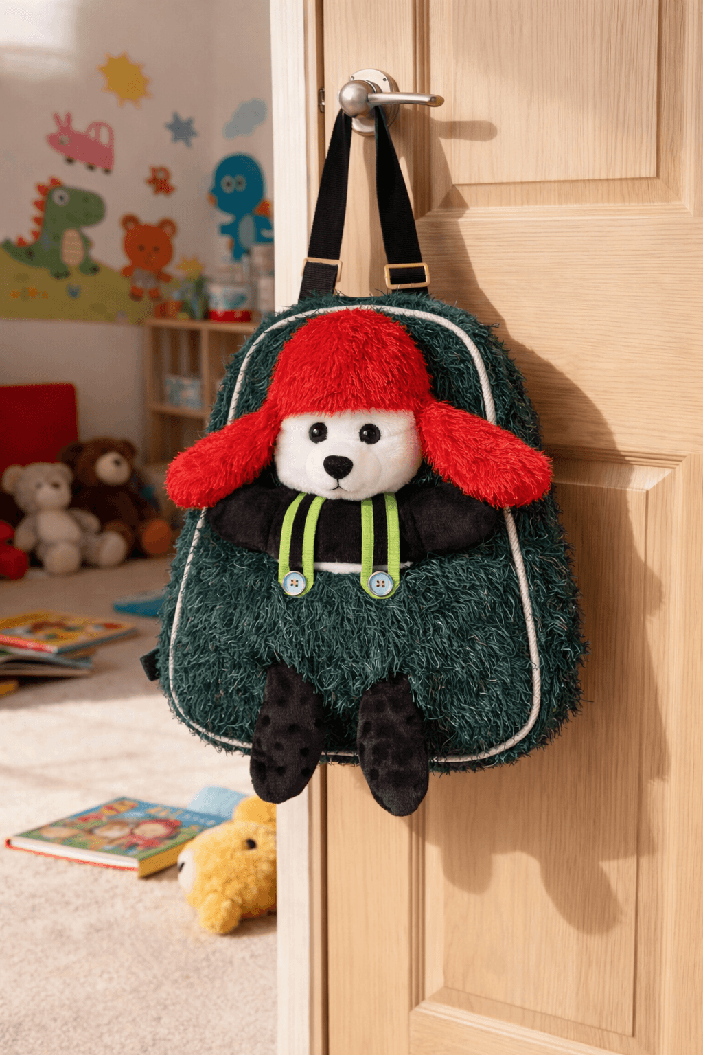 Red and Green Plush Bag for Kids