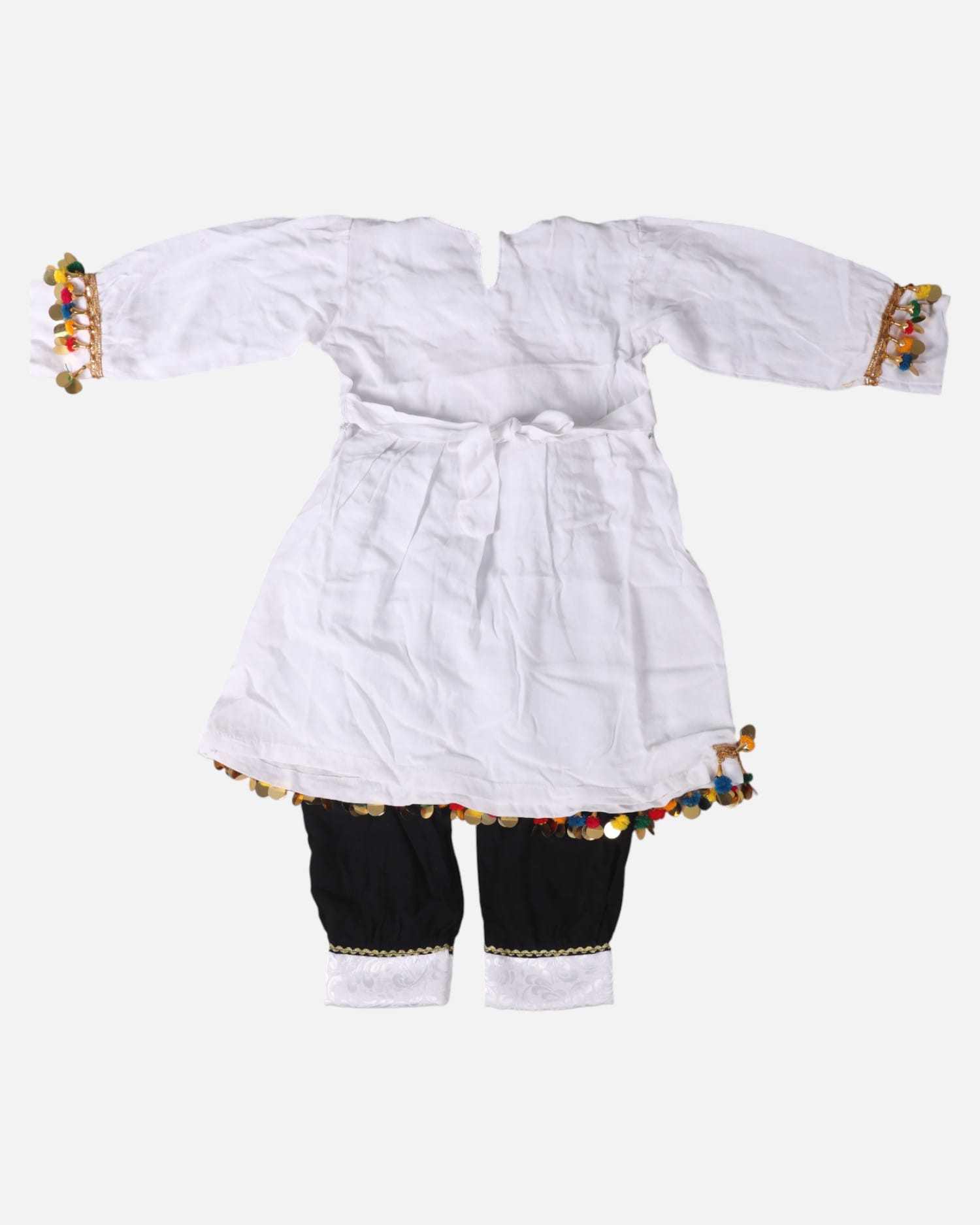 White Afghan Hazargi Girls Cotton Dress