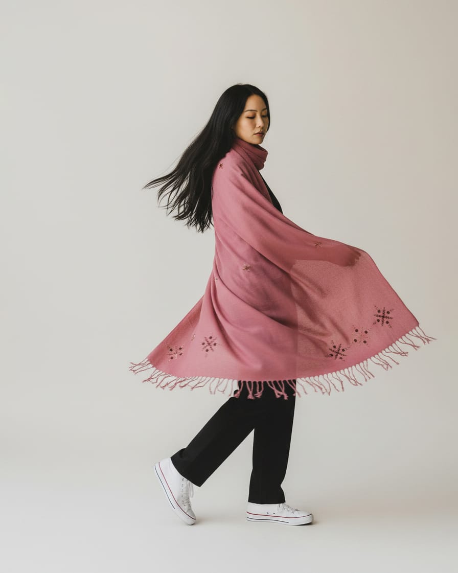 Soft Pink Handmade Afghan Cotton Chador
