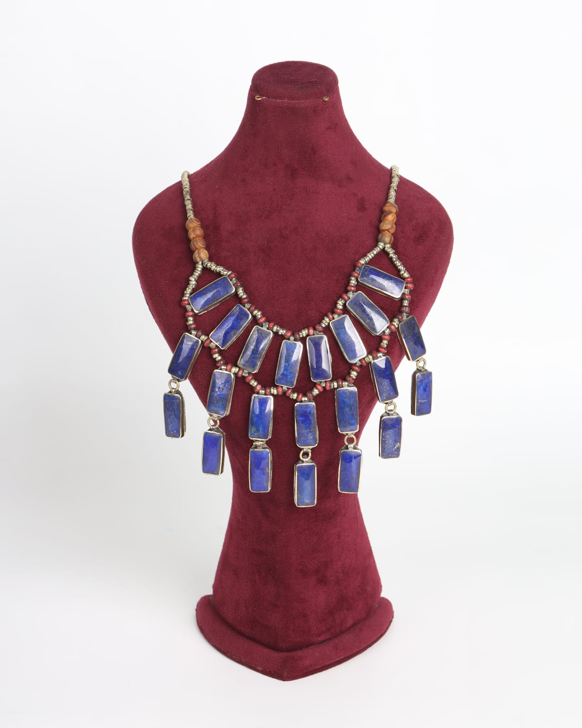 Handmade Lapis Lazuli Jewelry Set – Necklace, Earrings, and Bracelet with Lapis from Bamiyan