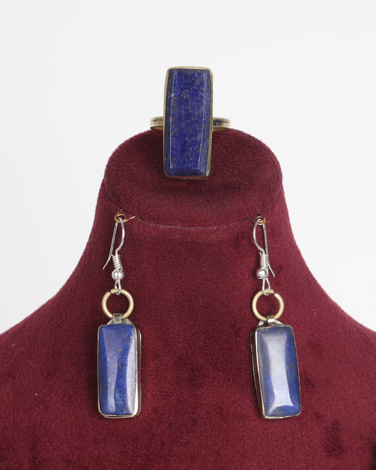 Handmade Lapis Lazuli Jewelry Set – Necklace, Earrings, and Bracelet with Lapis from Bamiyan