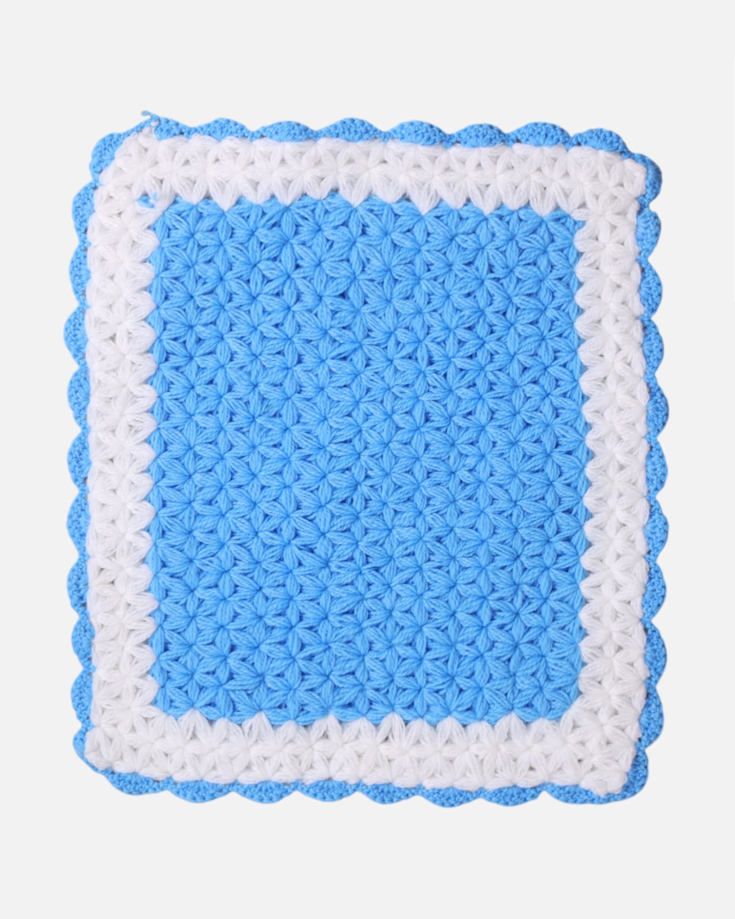 Blue & White Handwoven Crochet Hand Towel