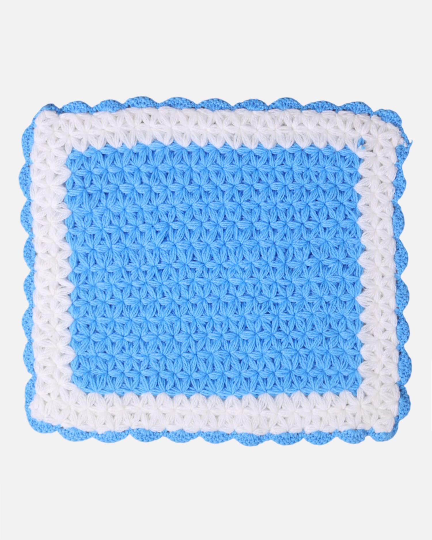 Blue & White Handwoven Crochet Hand Towel