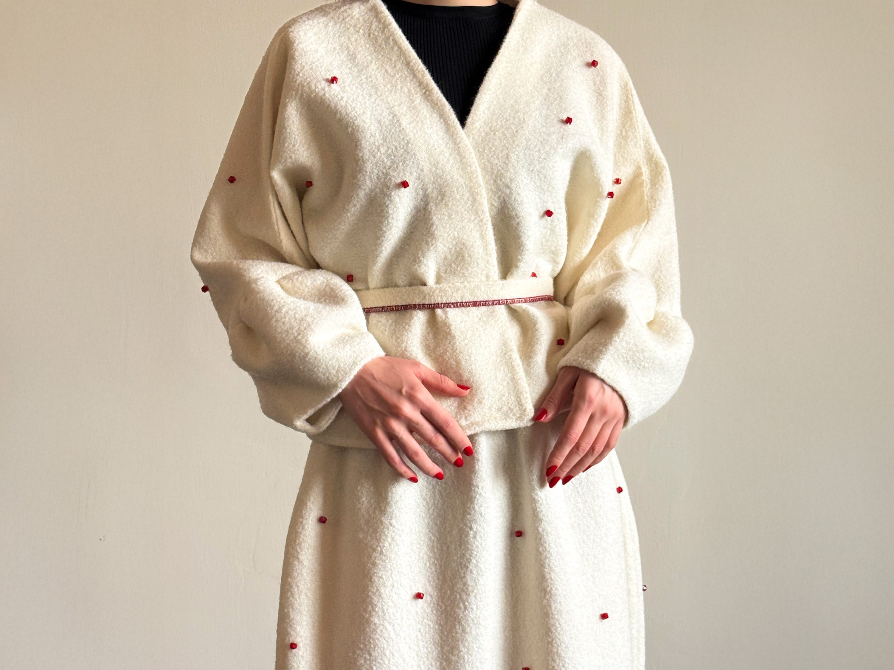 The Mohra Star Cream & Red Embroidered Two-Piece Set